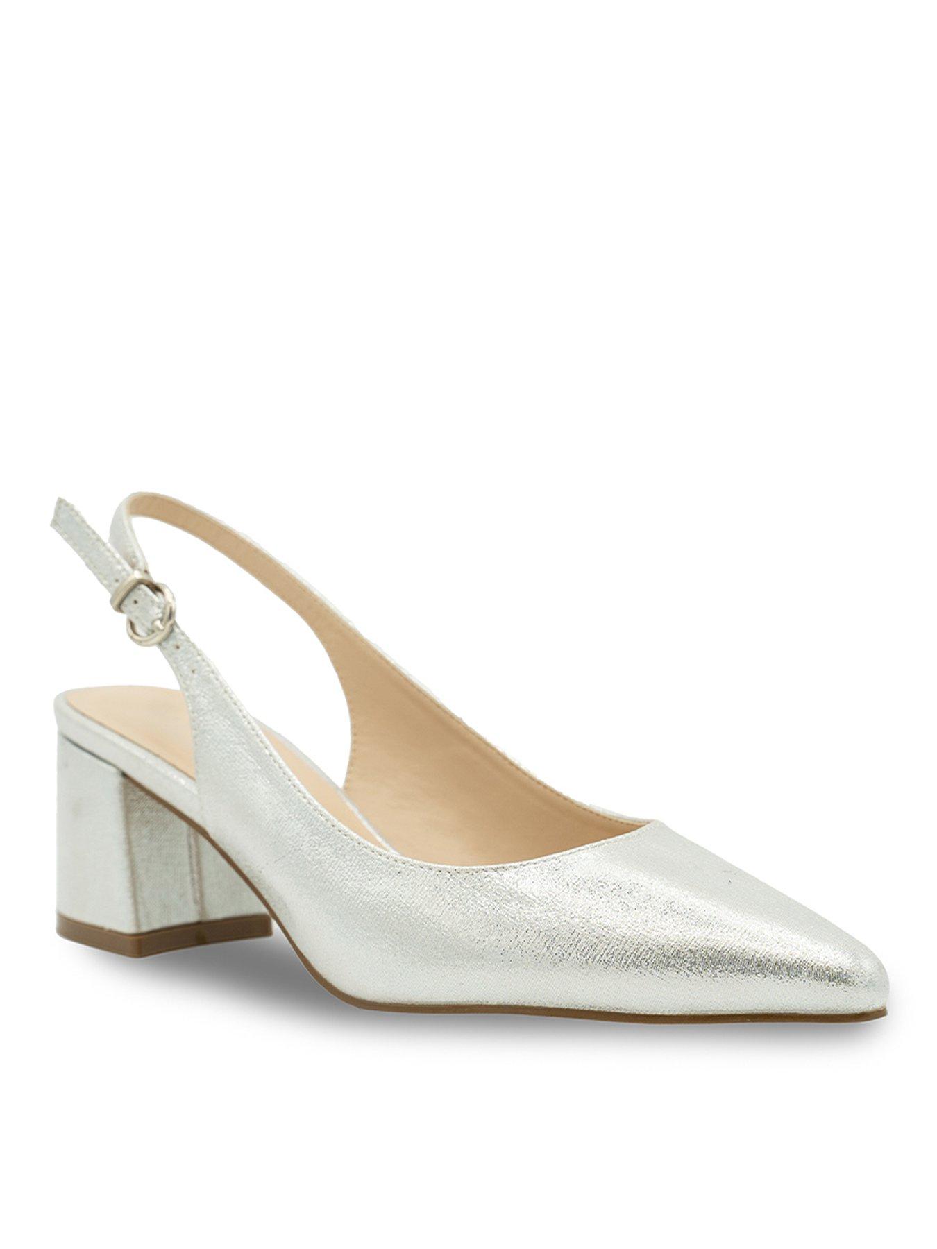 Image 2 of 5 of Paradox London Flynn Shimmer Wide Fit Slingback Heel - Silver