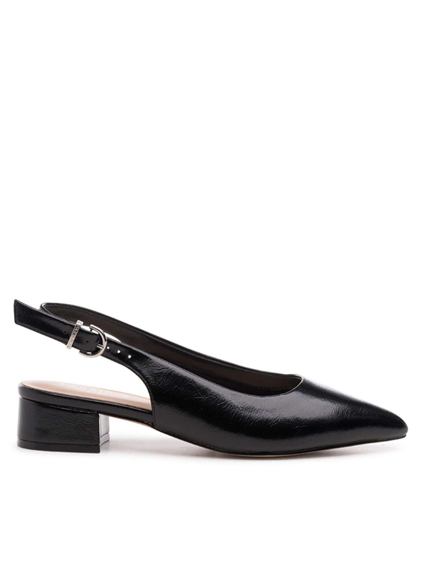 Paradox London Fiorenza Pu Wide Fit Slingback Shoe - Black