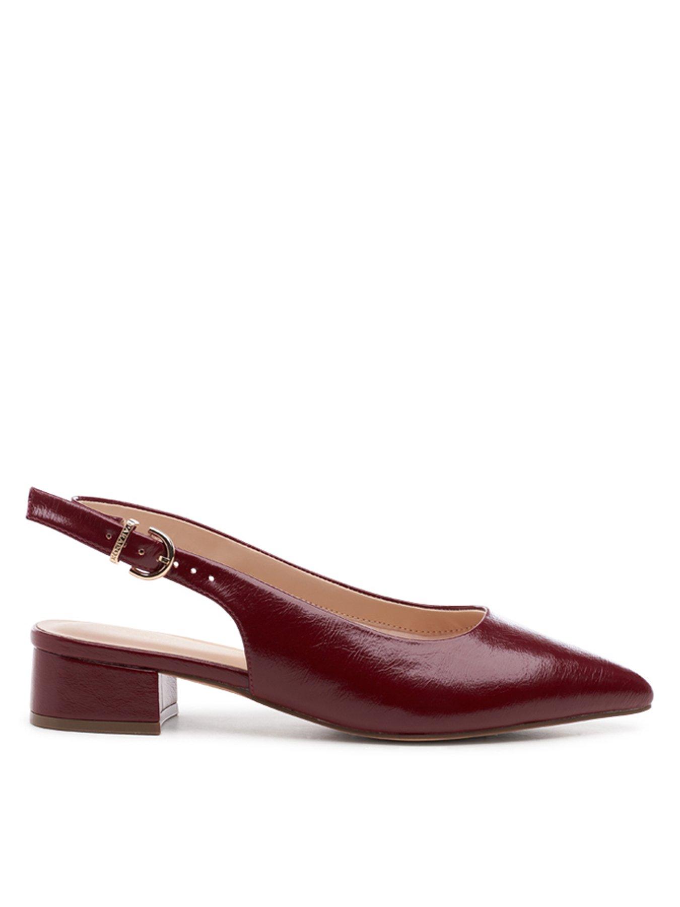 Image 1 of 7 of Paradox London Fiorenza Pu Wide Fit Slingback Shoe - Cherry