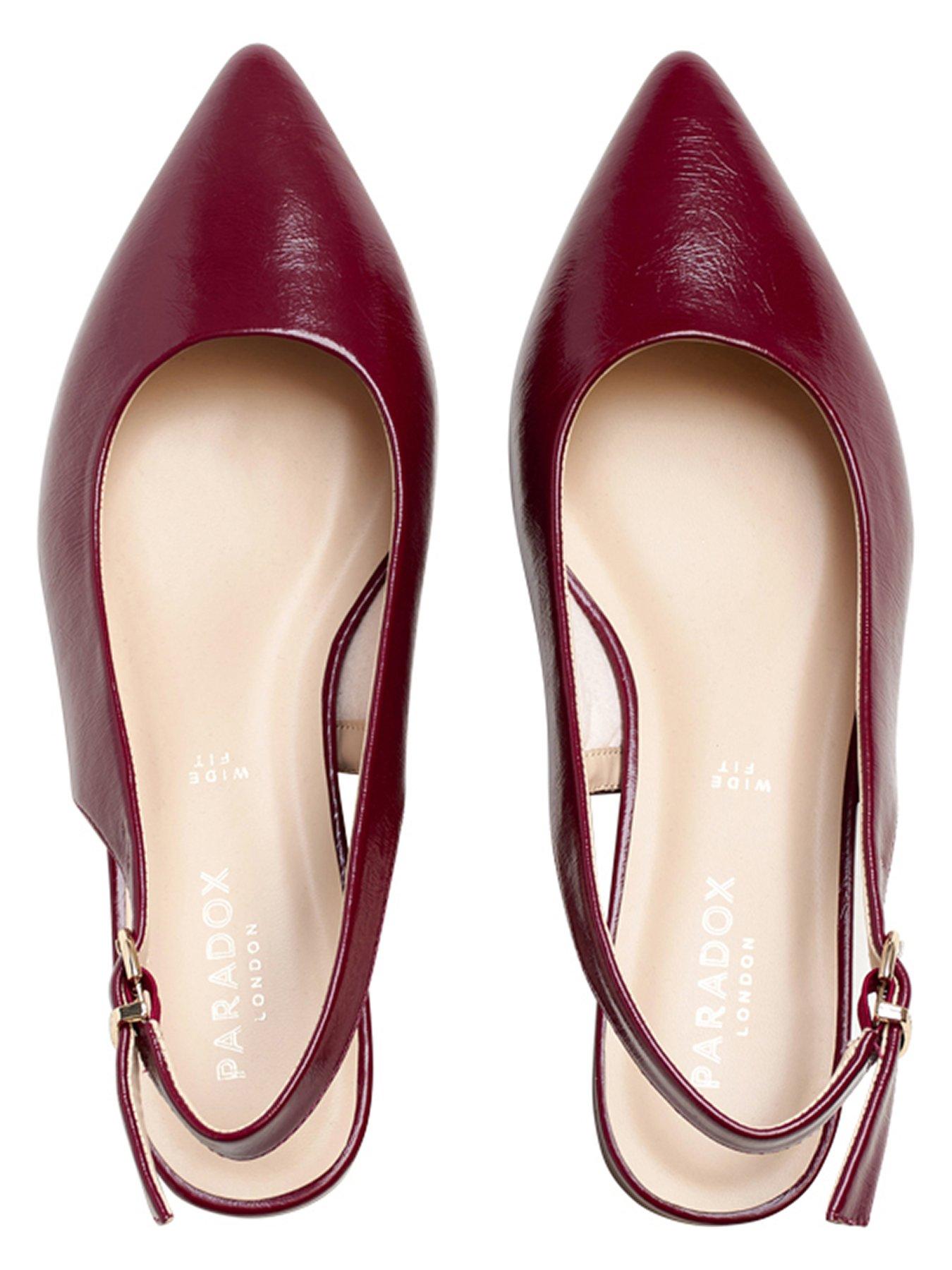 Image 4 of 7 of Paradox London Fiorenza Pu Wide Fit Slingback Shoe - Cherry