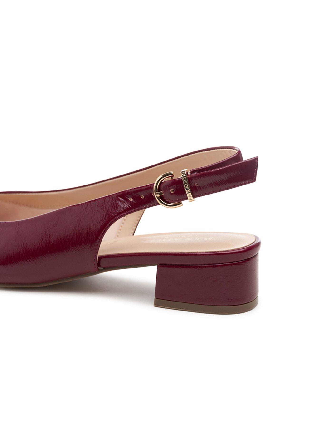 Image 7 of 7 of Paradox London Fiorenza Pu Wide Fit Slingback Shoe - Cherry