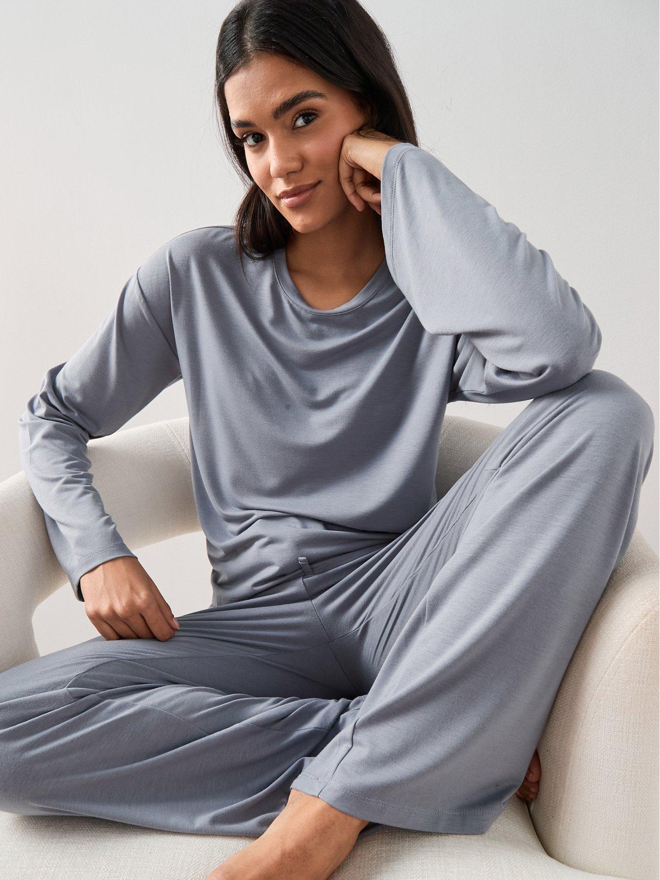 Image 6 of 6 of The Very Collection Long Sleeve Slouchy Pyjama Set - Blue