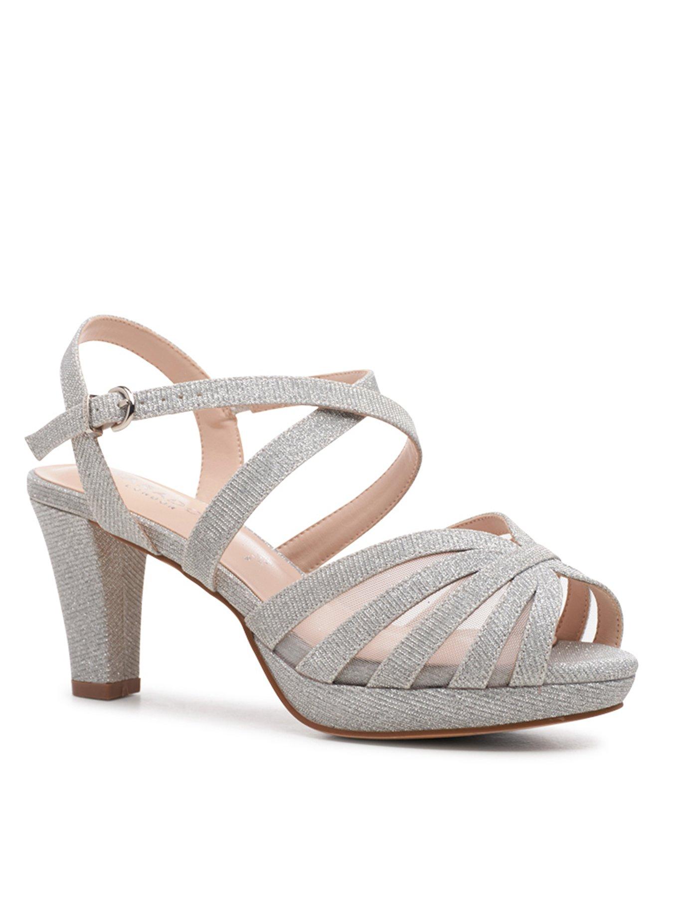 Image 2 of 7 of Paradox London Norma Glitter Wide Fit Heel - Silver