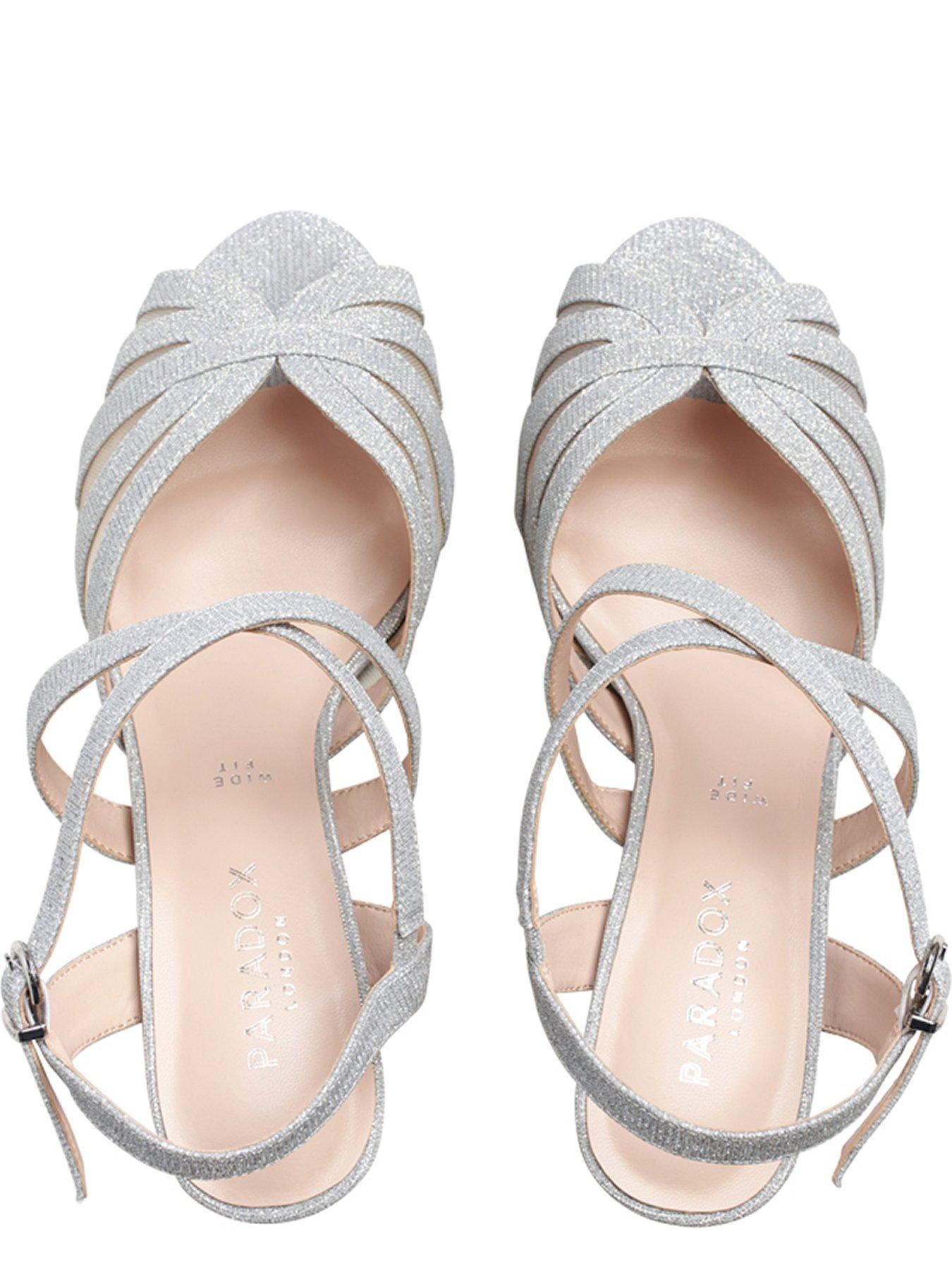 Image 4 of 7 of Paradox London Norma Glitter Wide Fit Heel - Silver
