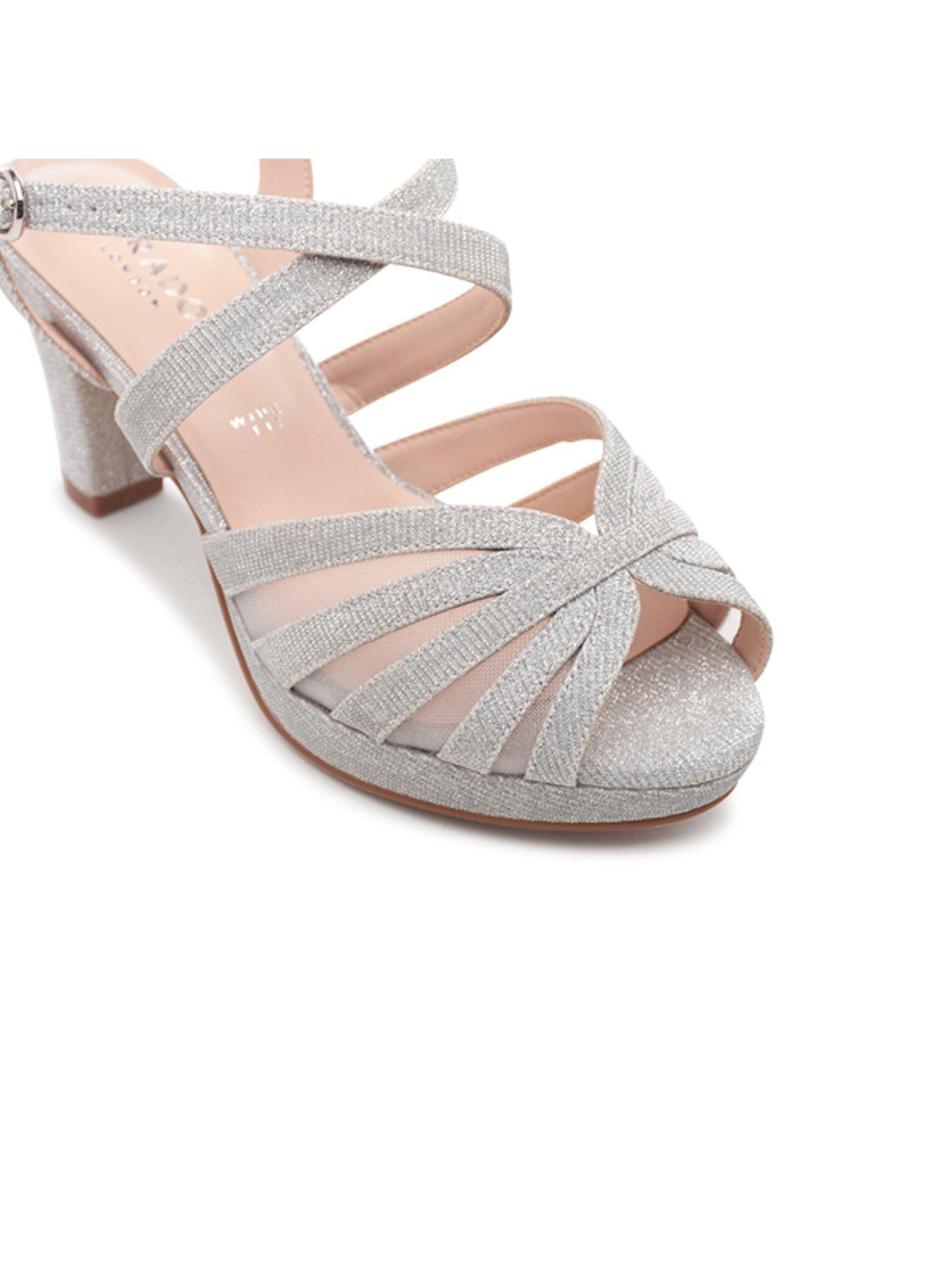 Image 6 of 7 of Paradox London Norma Glitter Wide Fit Heel - Silver