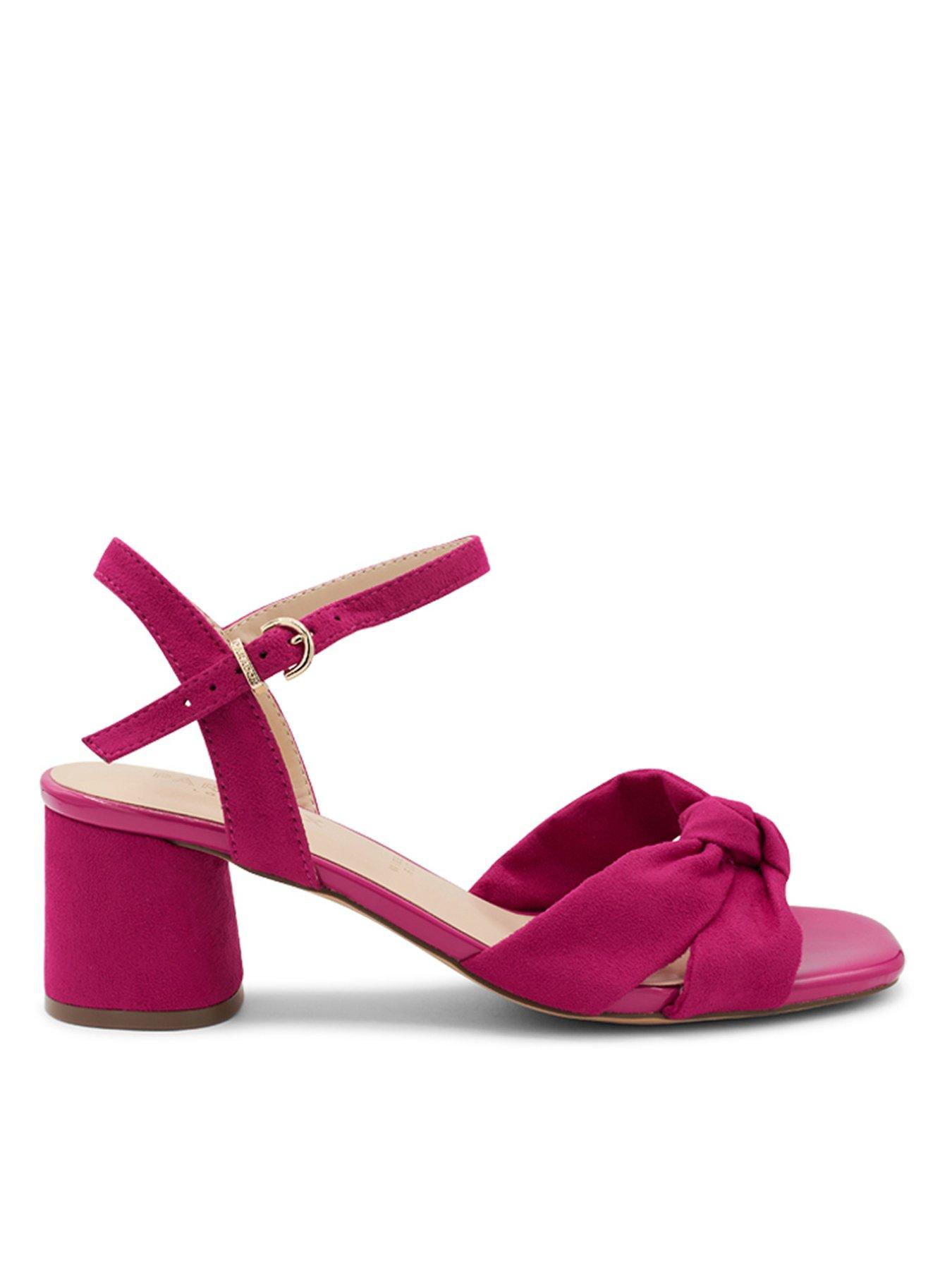 Paradox London Nalani Microsuede Wide Fit Heel - Fuchsia