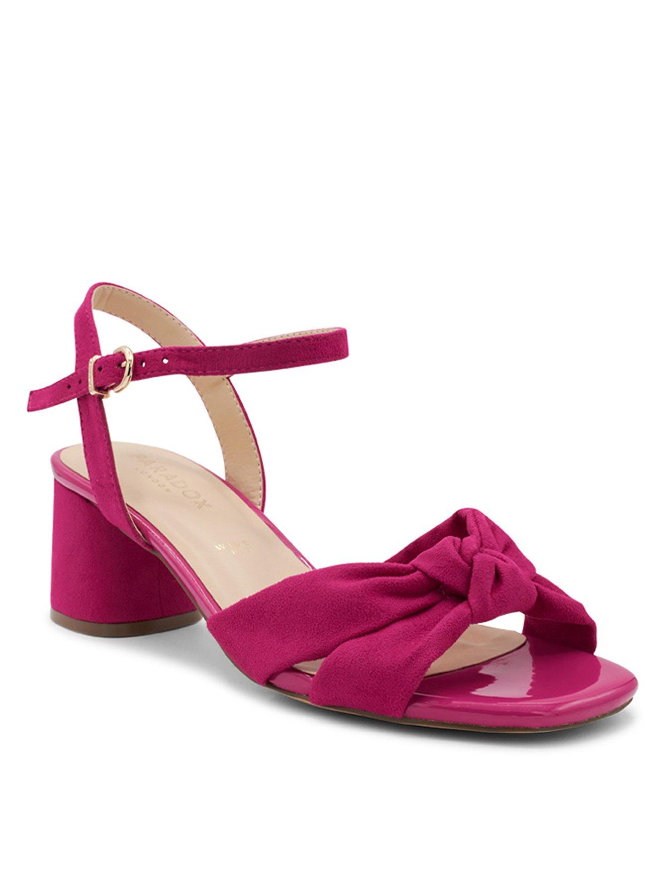 Image 2 of 6 of Paradox London Nalani Microsuede Wide Fit Heel - Fuchsia