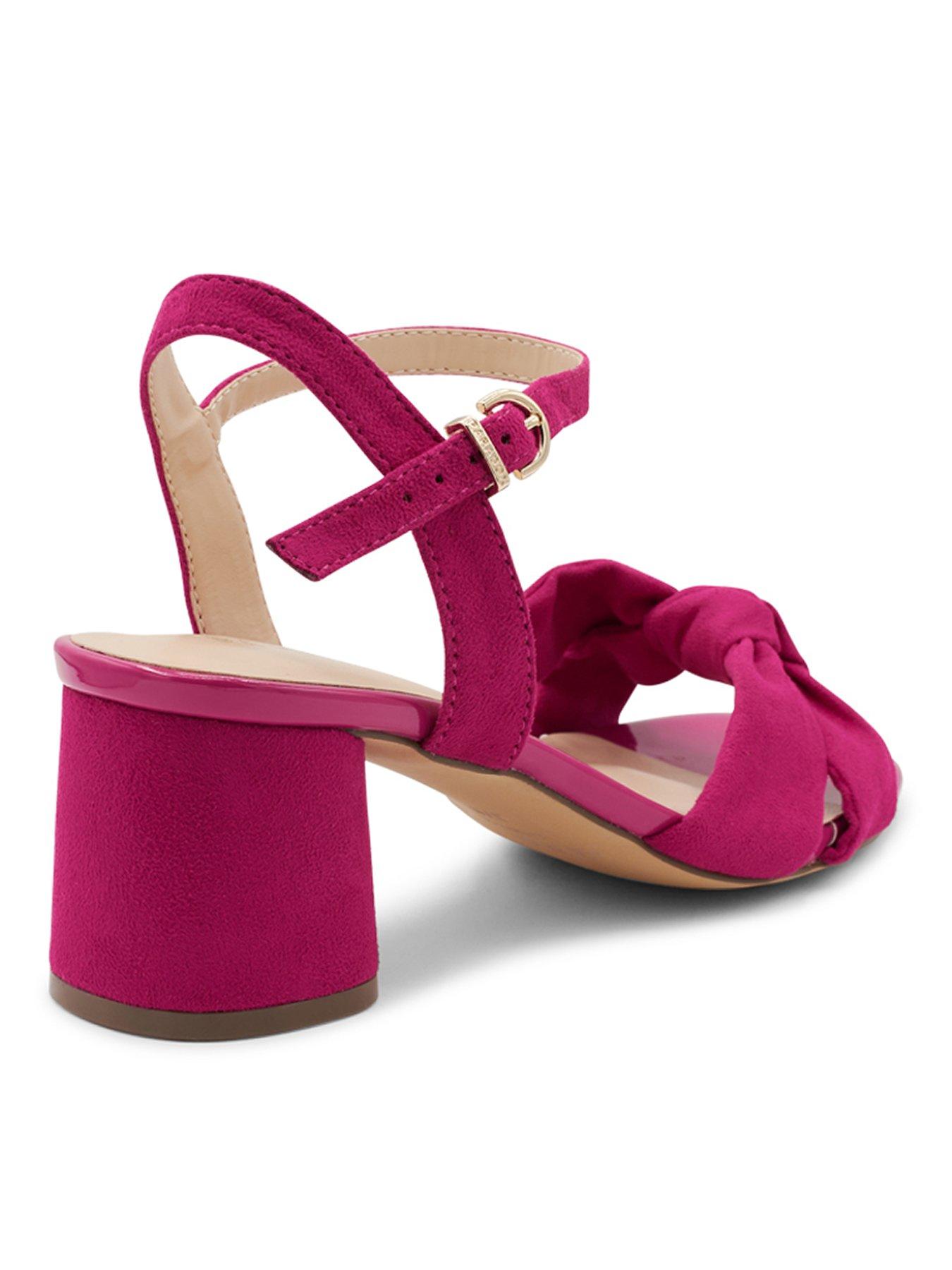 Image 3 of 6 of Paradox London Nalani Microsuede Wide Fit Heel - Fuchsia