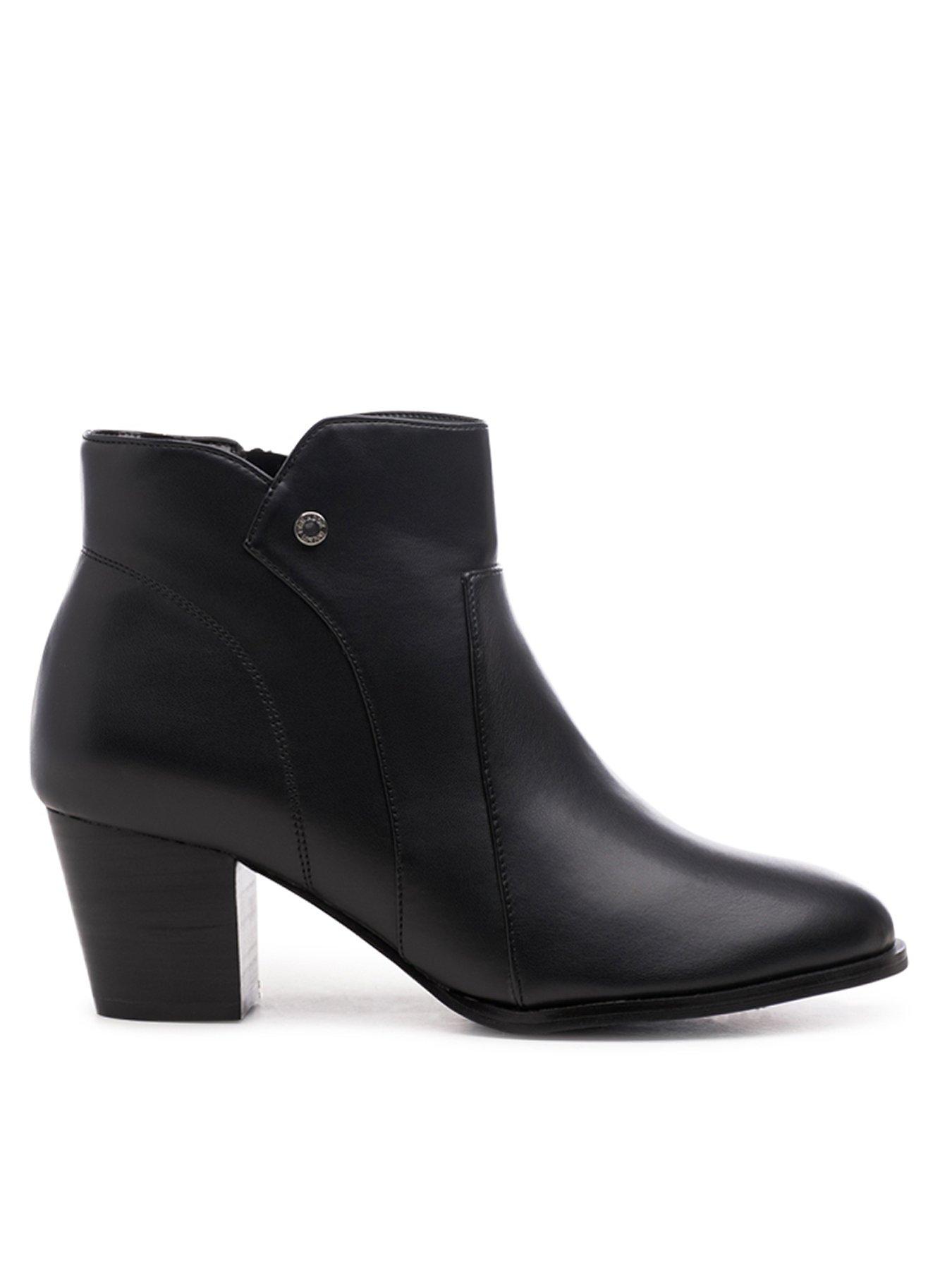 undefined Belinda Wide Fit Faux Leather Ankle Boot - Black