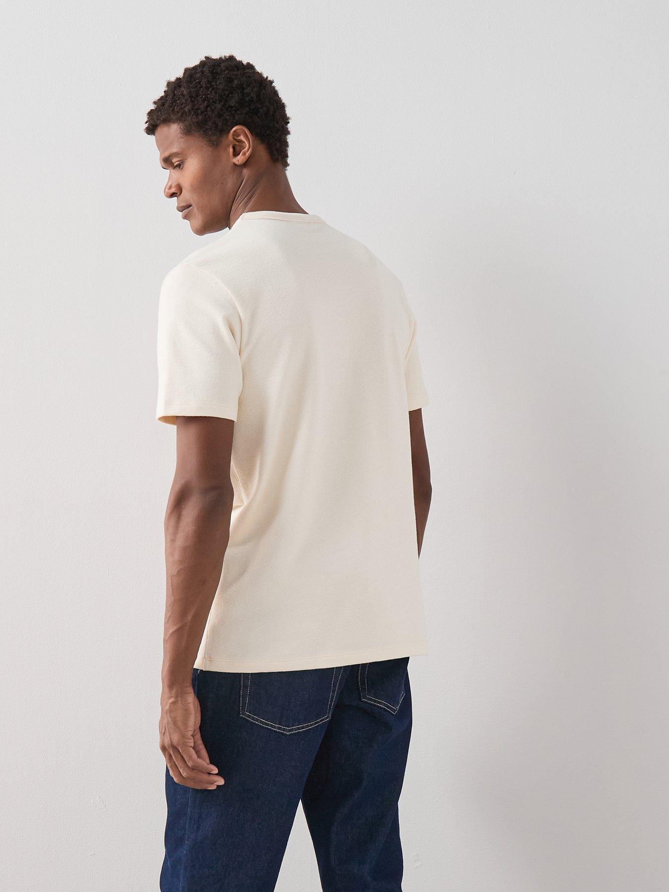 Image 2 of 7 of The Very Collection Cotton Rich Textured Crew Neck T-shirt - Cream