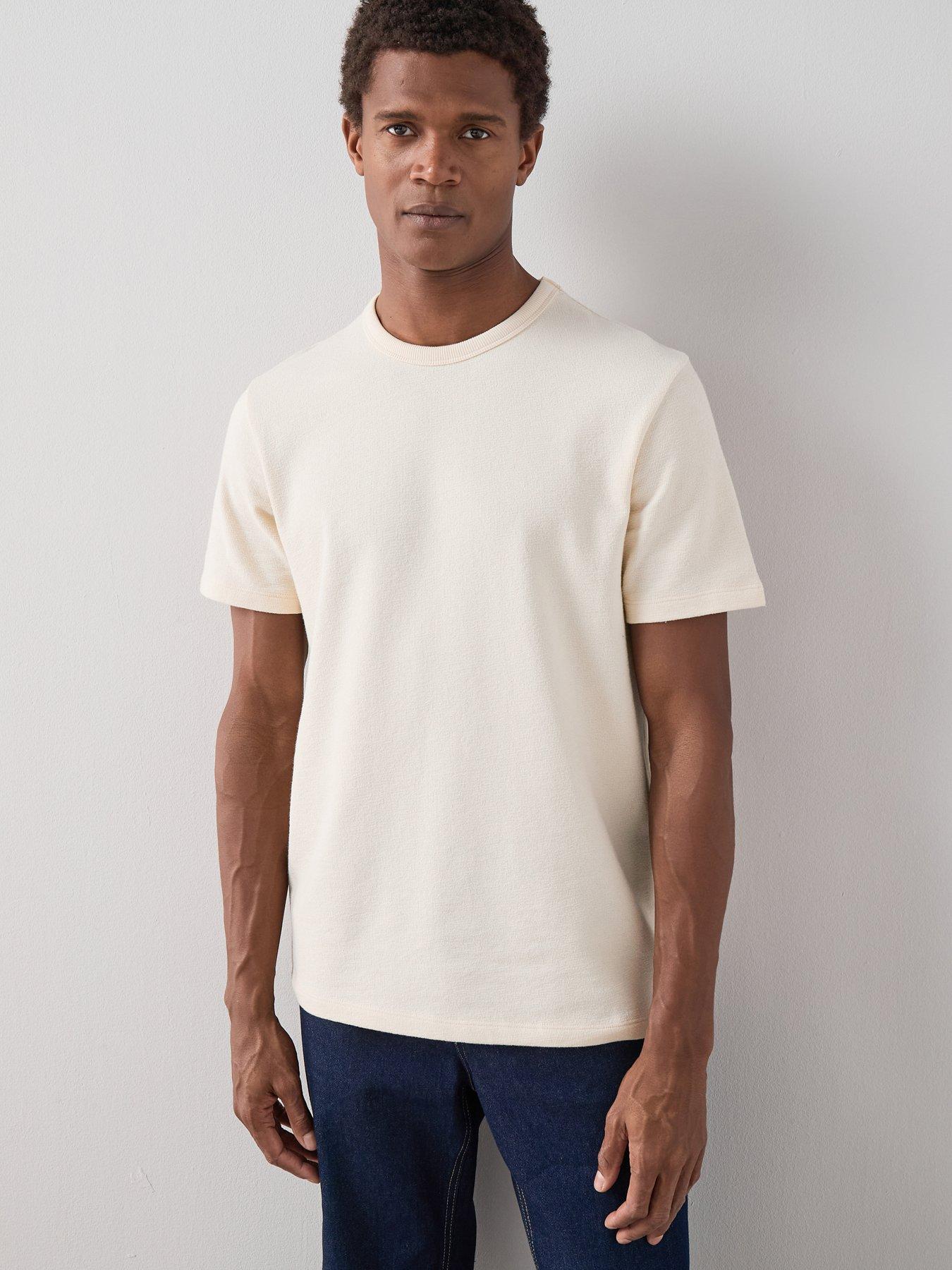Image 3 of 7 of The Very Collection Cotton Rich Textured Crew Neck T-shirt - Cream