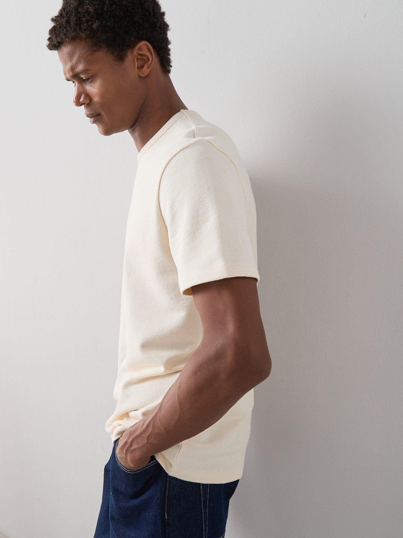Image 4 of 7 of The Very Collection Cotton Rich Textured Crew Neck T-shirt - Cream