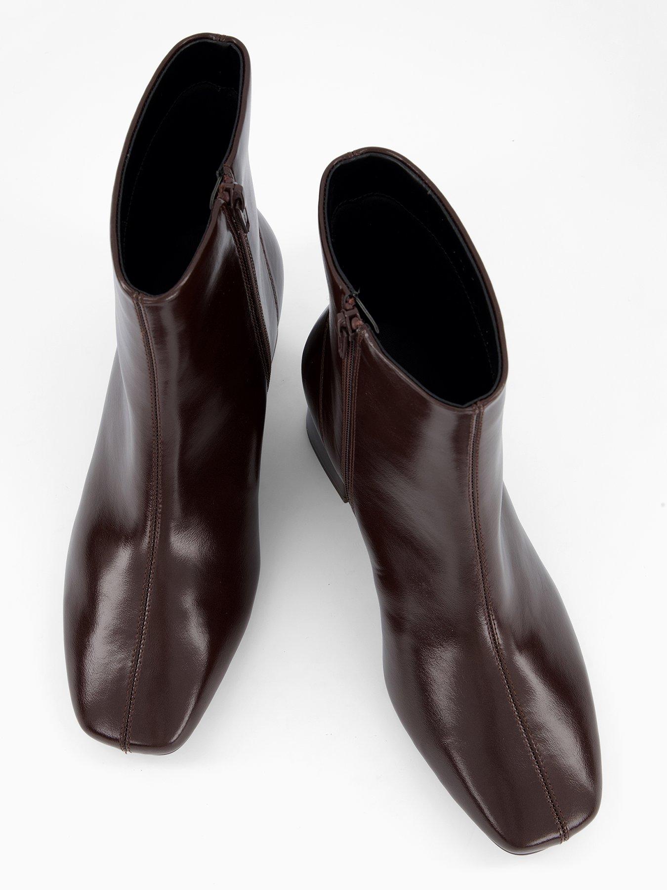  image of the-very-collection-extra-wide-fit-square-toe-heeled-ankle-boot-red