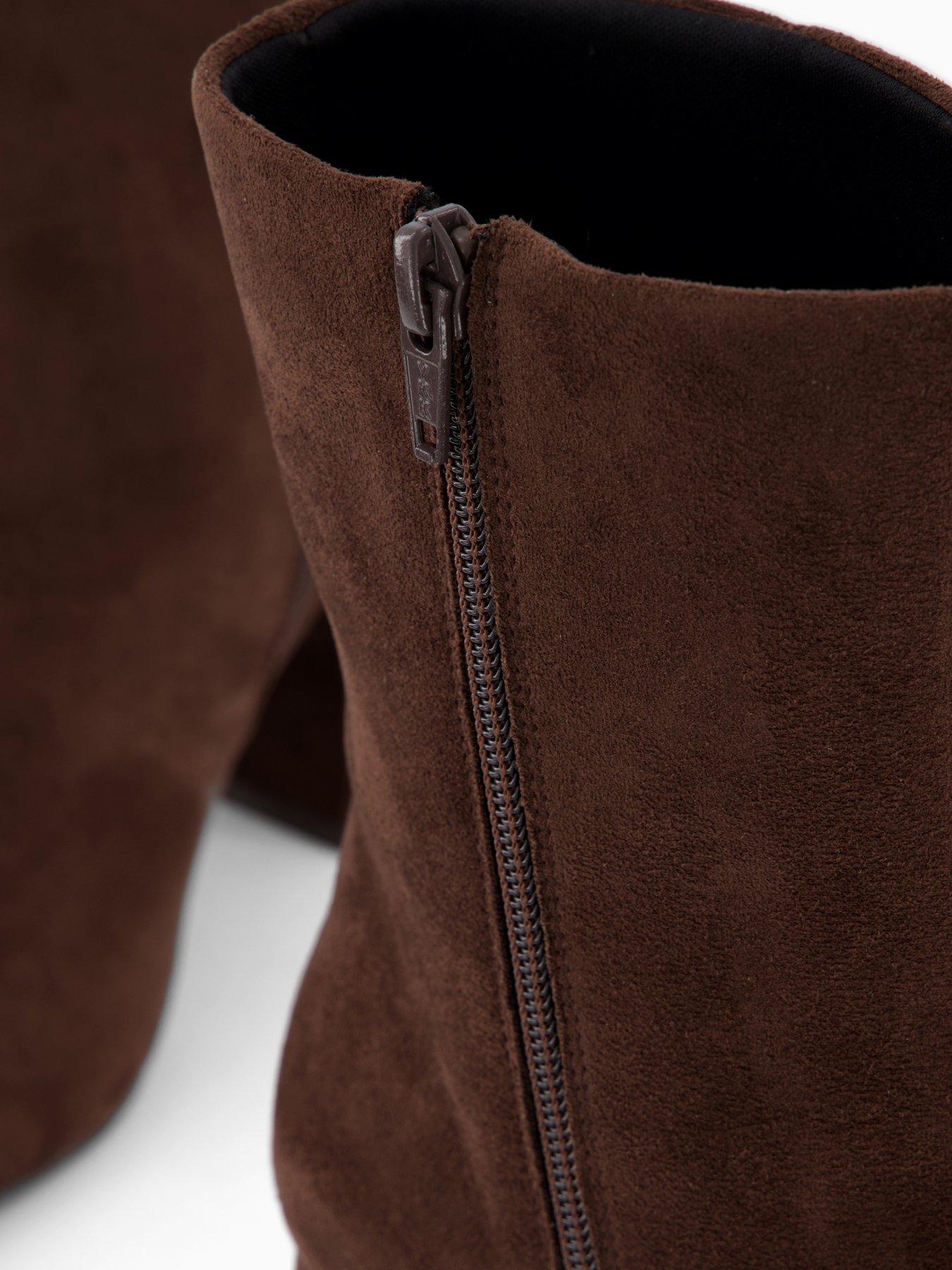 Image 5 of 7 of The Very Collection Extra Wide Fit Block Heel Ankle Boot - Brown