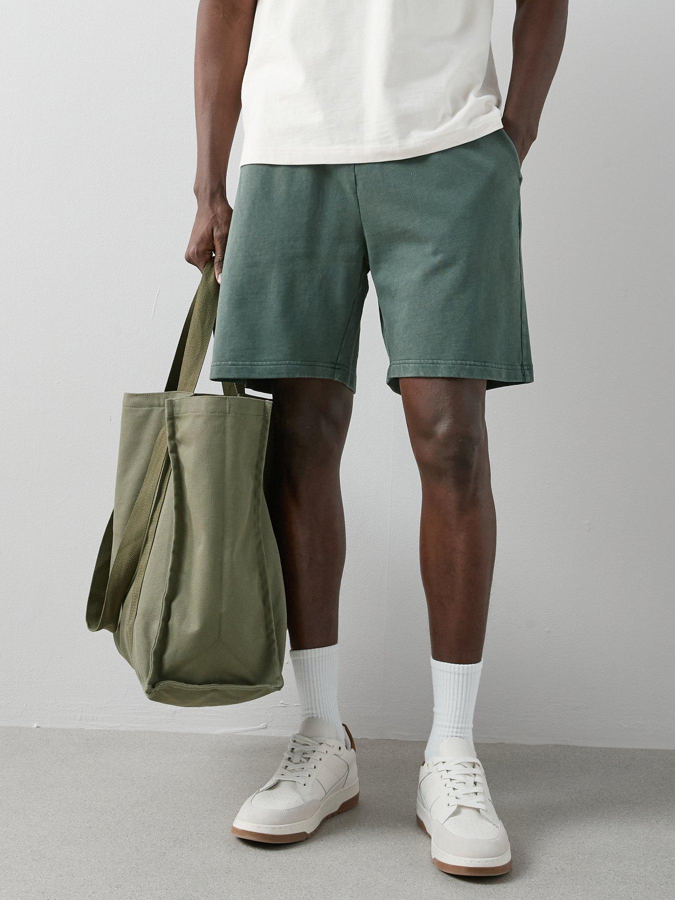 Image 4 of 6 of The Very Collection Pure Cotton Washed Jogger Shorts - Khaki