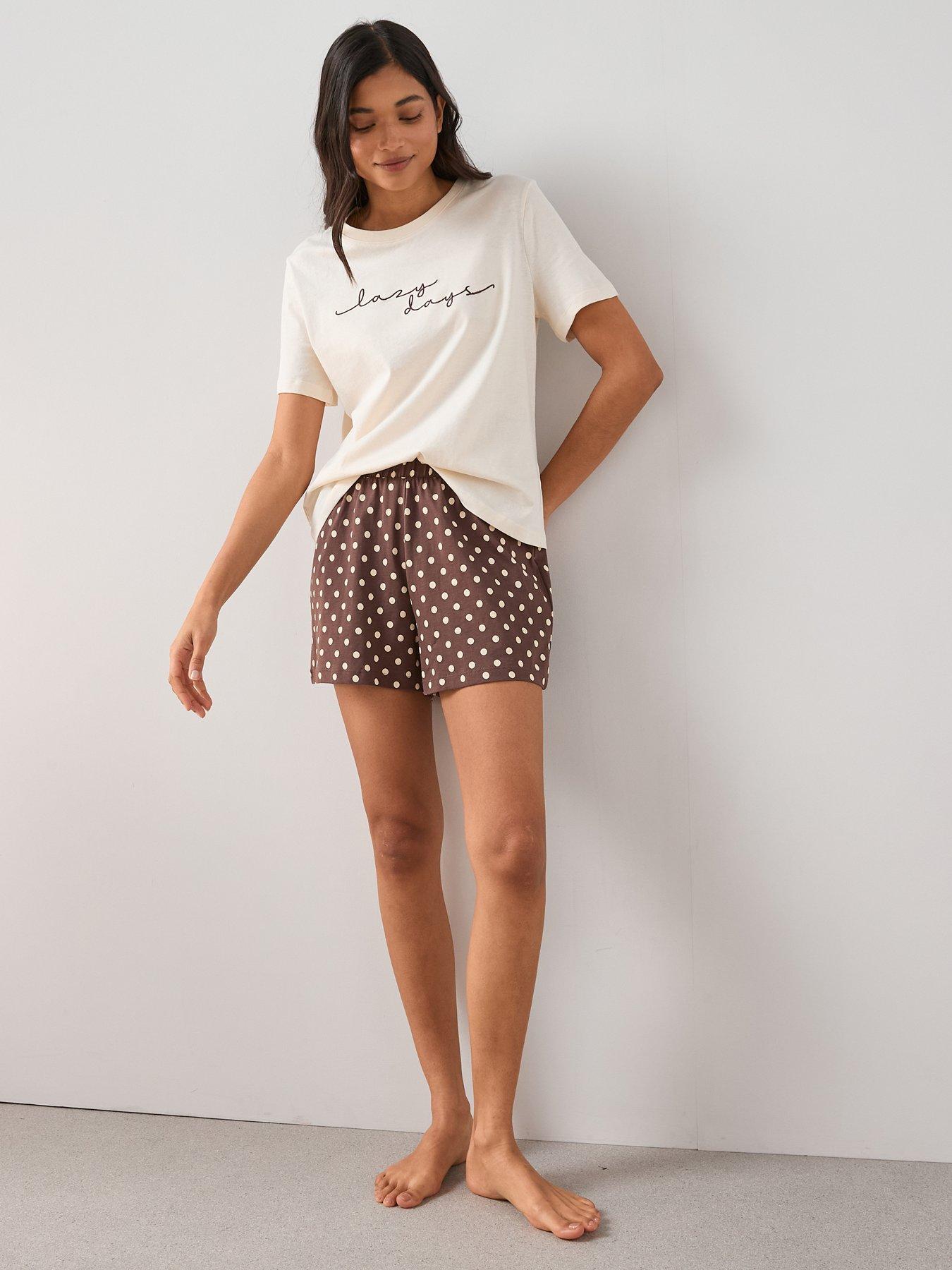 The Very Collection Short Sleeve T-Shirt and Short PJ Set - White
