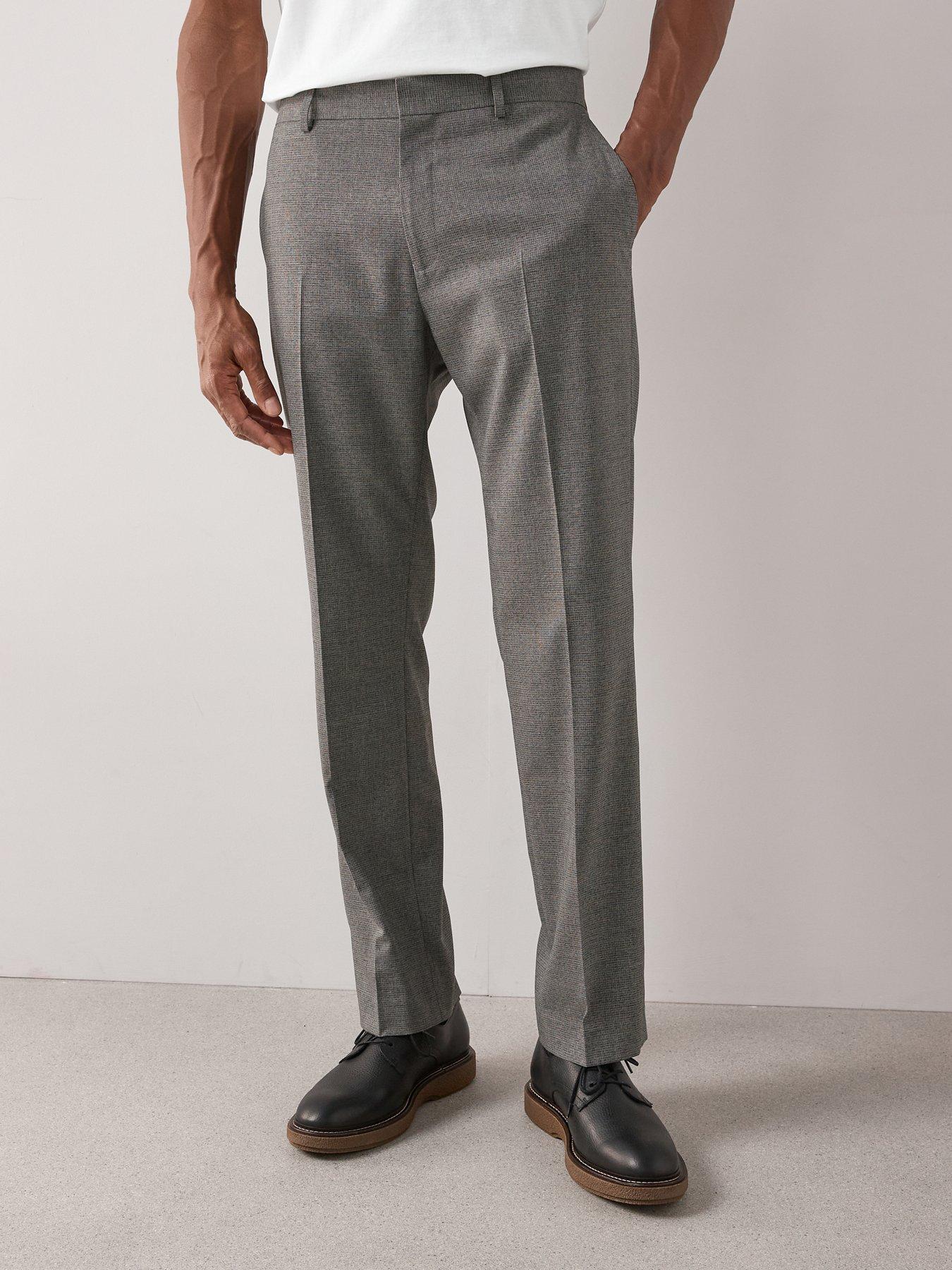 Image 1 of 7 of The Very Collection Regular Fit Textured Suit Trousers - Grey
