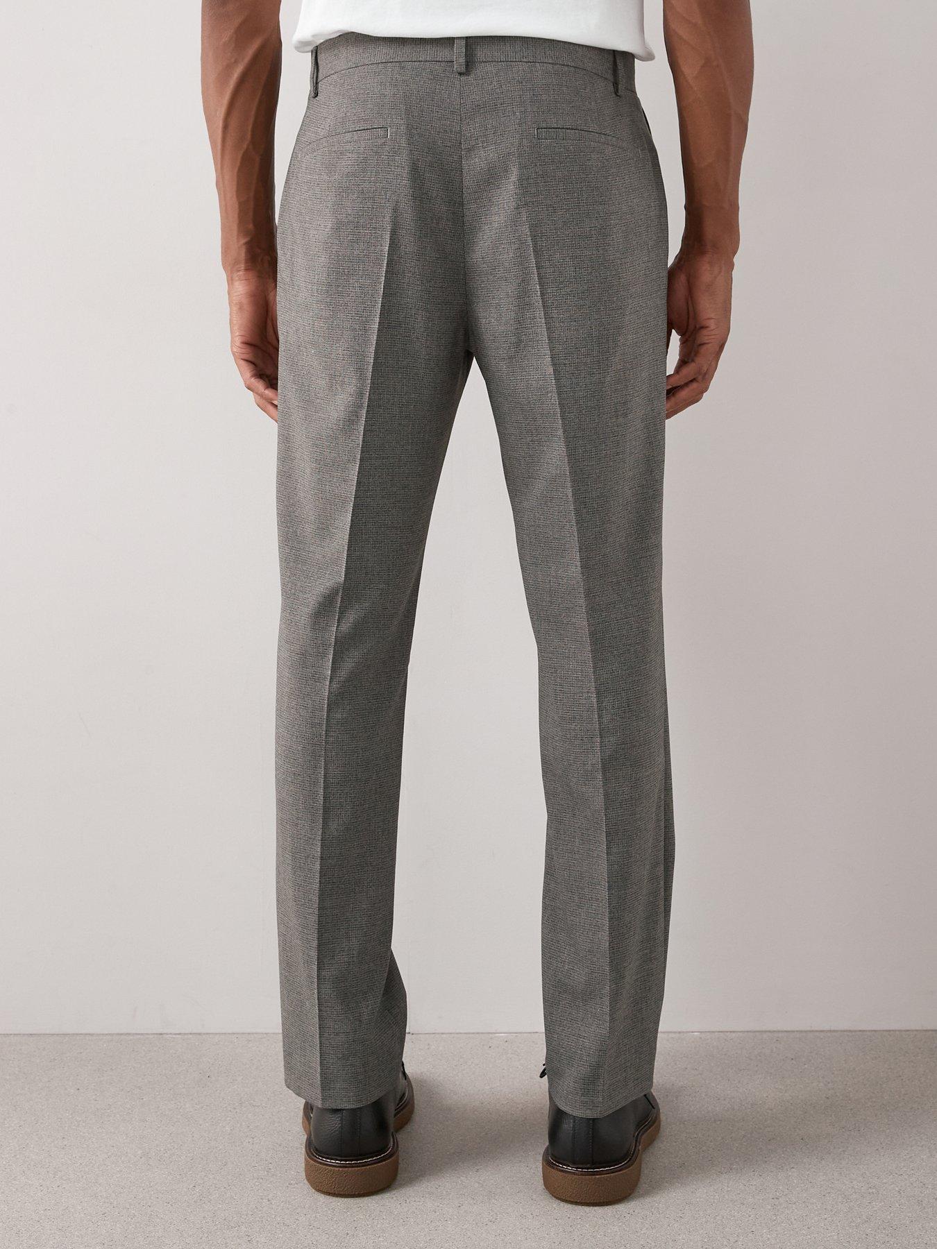 Image 2 of 7 of The Very Collection Regular Fit Textured Suit Trousers - Grey