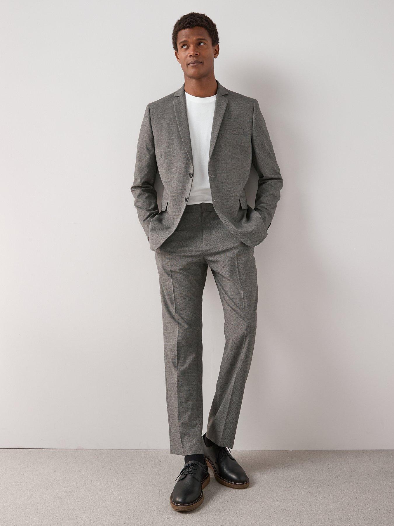 Image 5 of 7 of The Very Collection Regular Fit Textured Suit Trousers - Grey