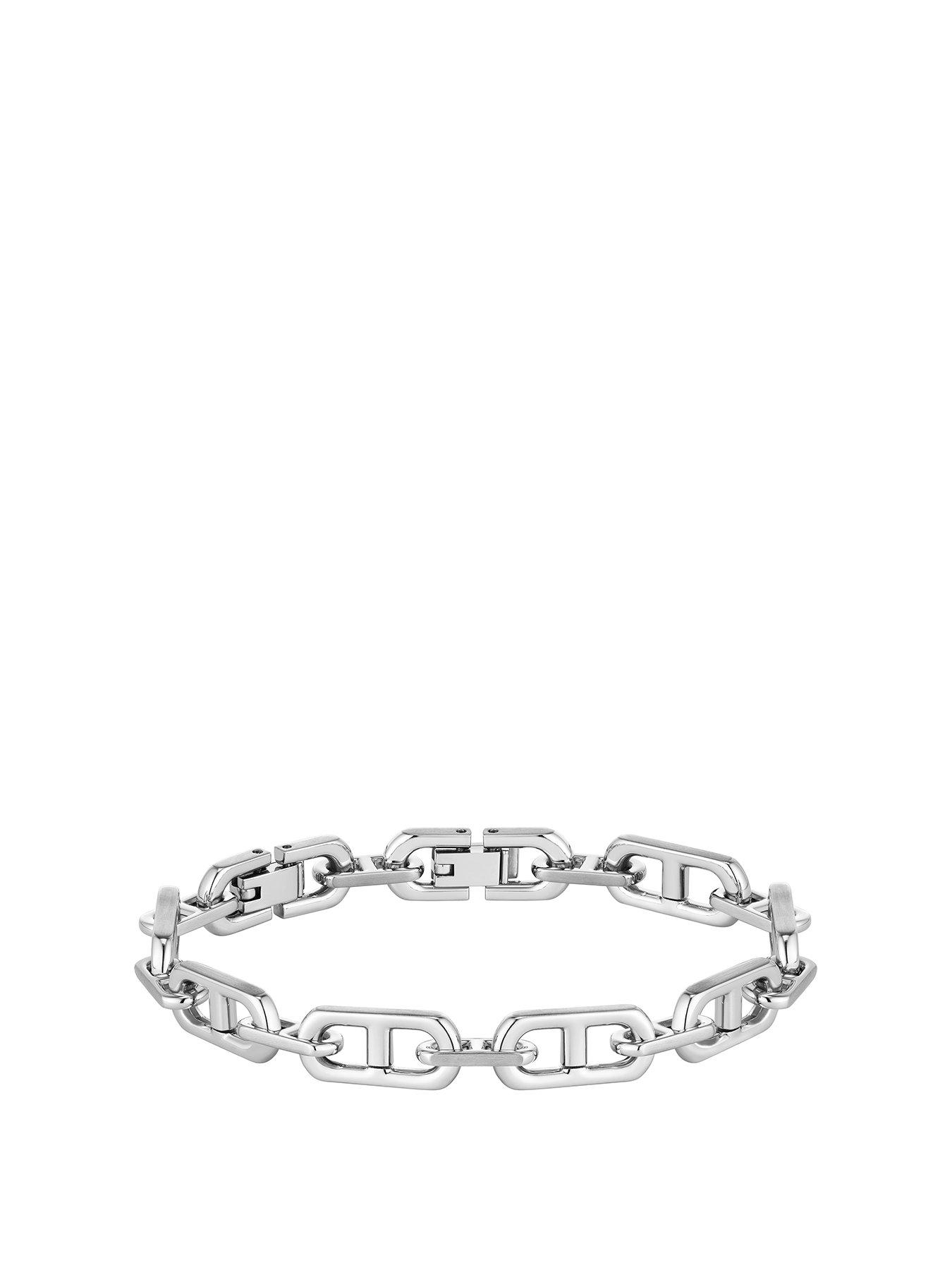 undefined Gents Kode Chain Stainless Steel Bracelet - Silver