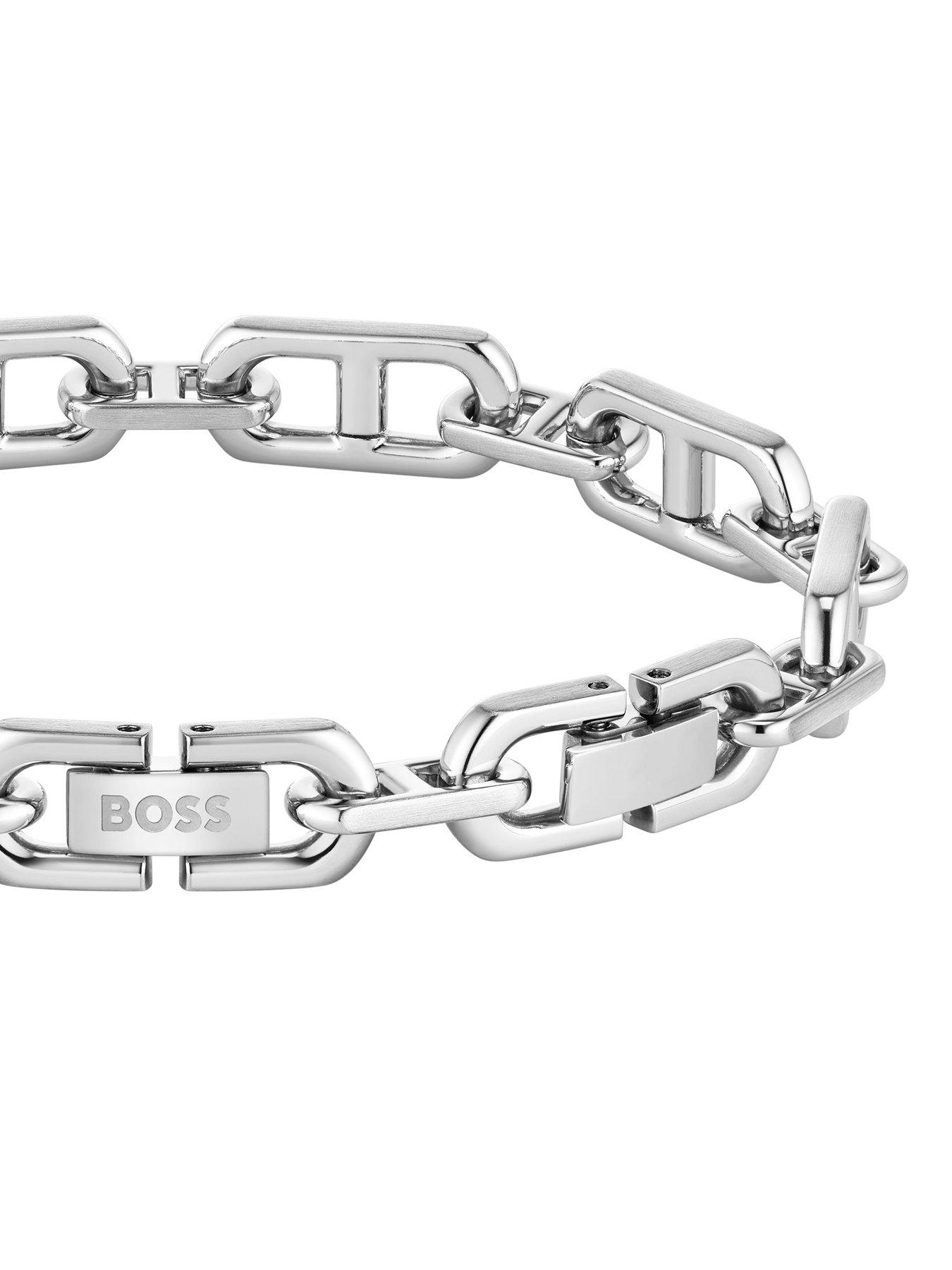 Image 2 of 7 of BOSS Gents Kode Chain Stainless Steel Bracelet - Silver
