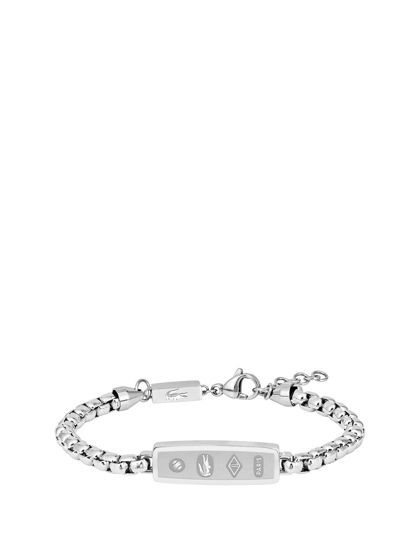 lacoste-mens-district-stainless-steel-reversible-pendant-bracelet-silver