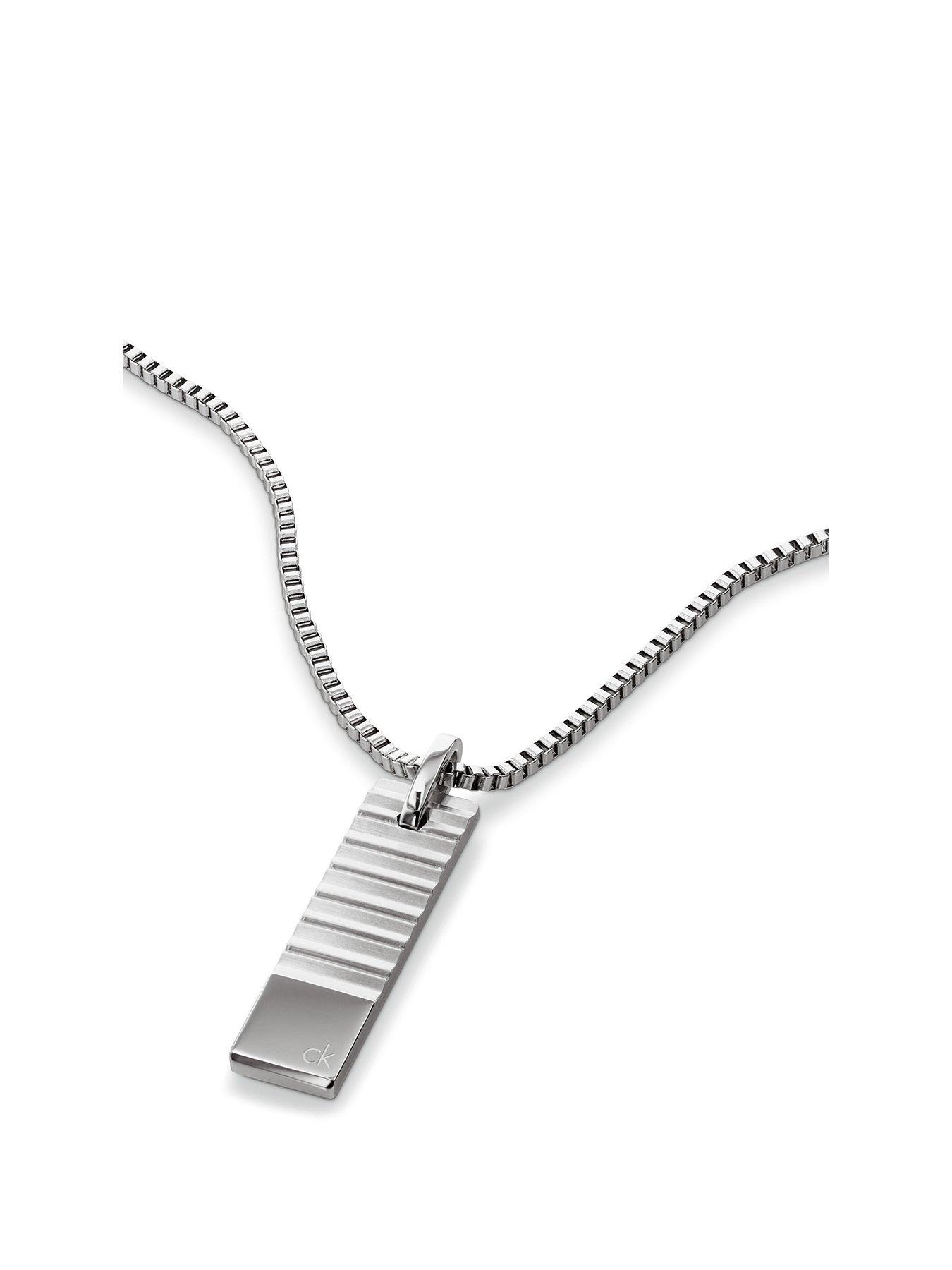 Image 1 of 3 of Calvin Klein Men's Ck Parallel Stainless Steel Necklace - Silver