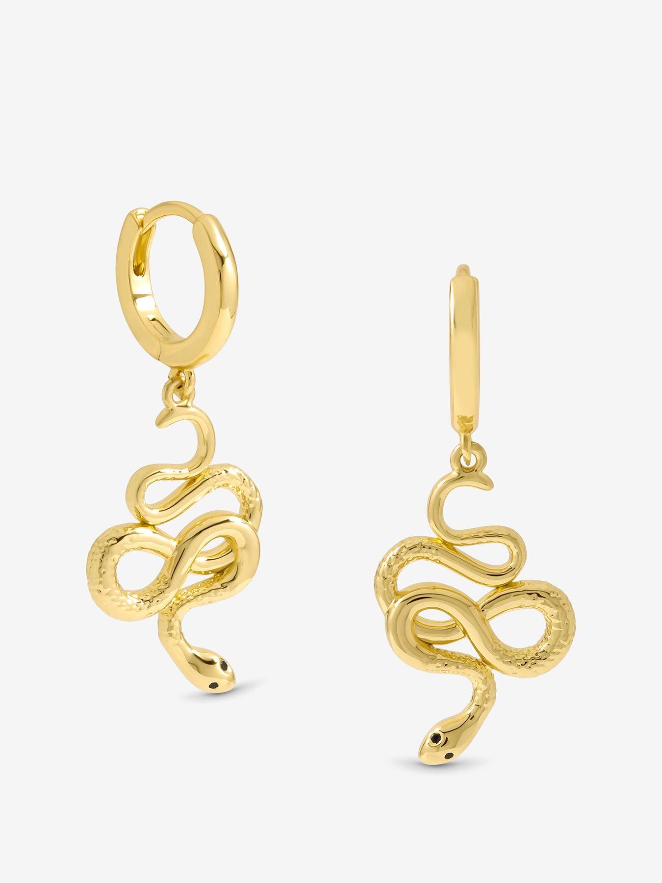 undefined Plated Snake Earrings - Gold