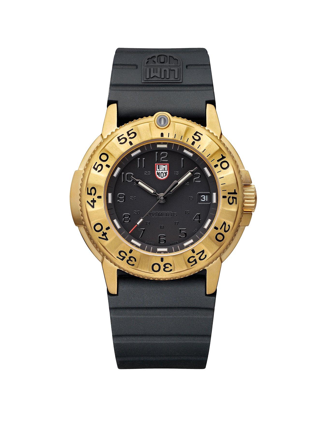 Image 1 of 7 of Luminox Mens Navy Seal Foundation 3220 Series Gold Color Edition - Black