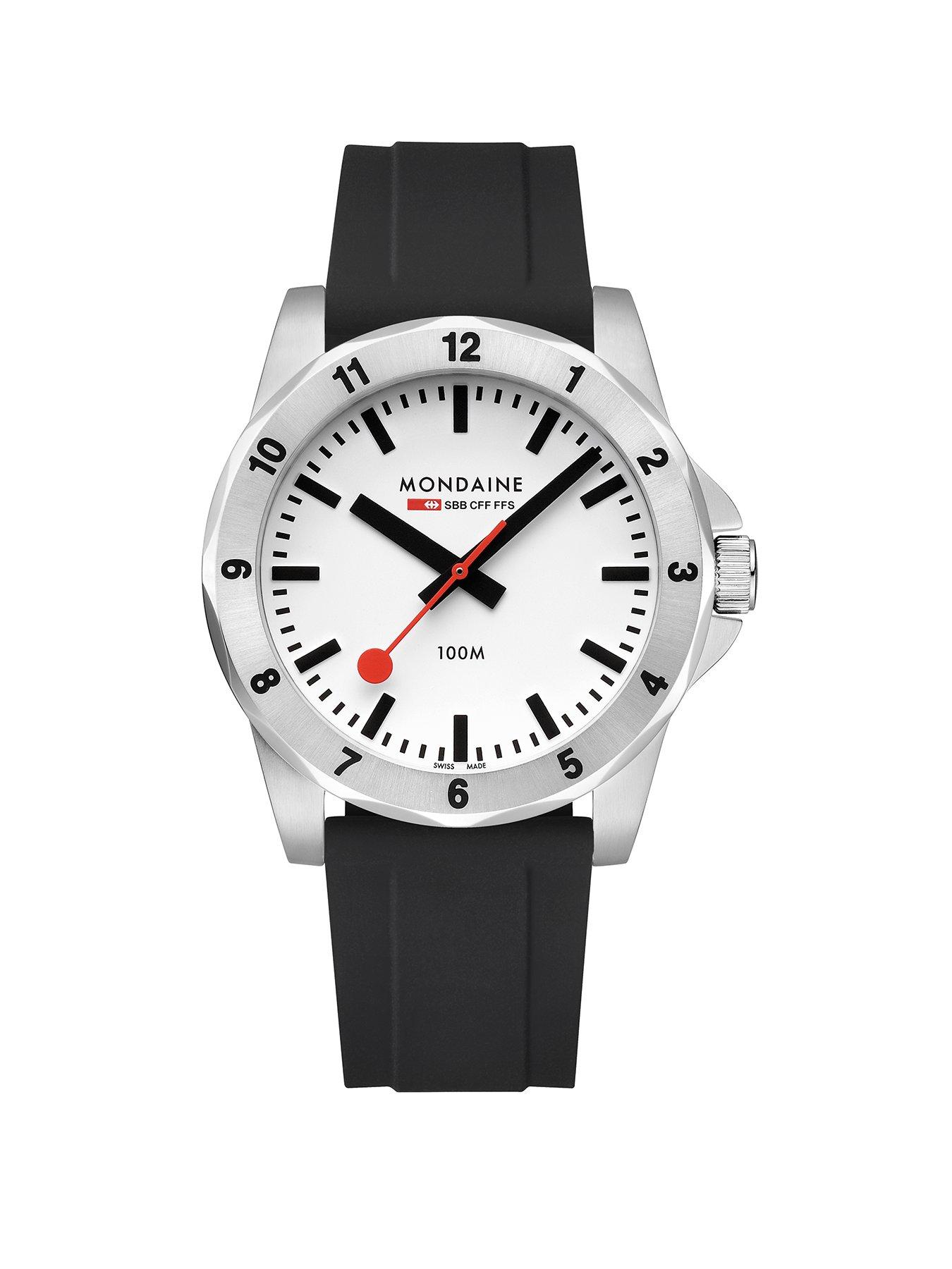 undefined Mens Numeri 42Mm White Dial, Silicone Strap - Black