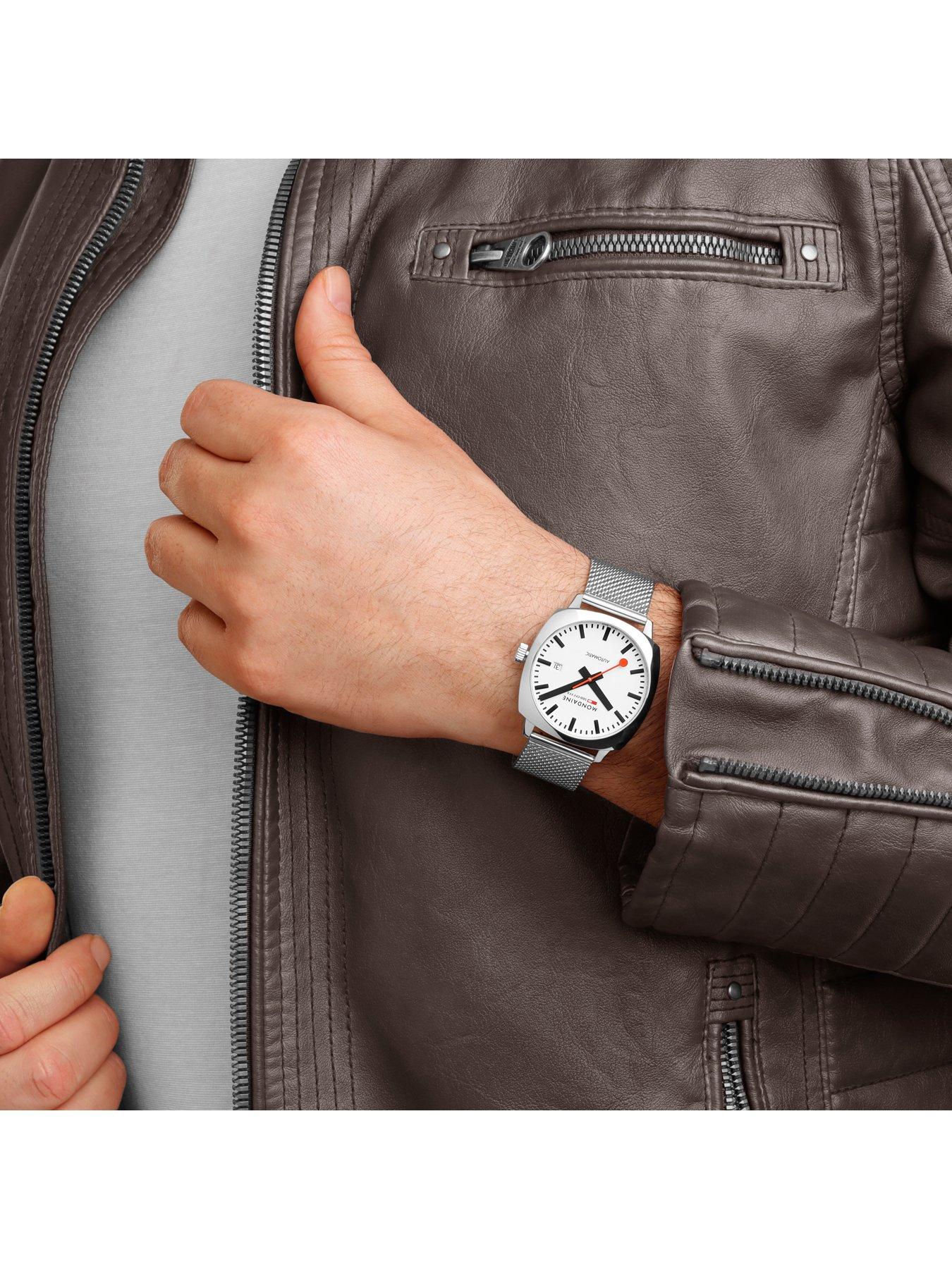 Image 3 of 8 of Mondaine Mens Cushion Automatic 39Mm, Stainless Steel - Silver