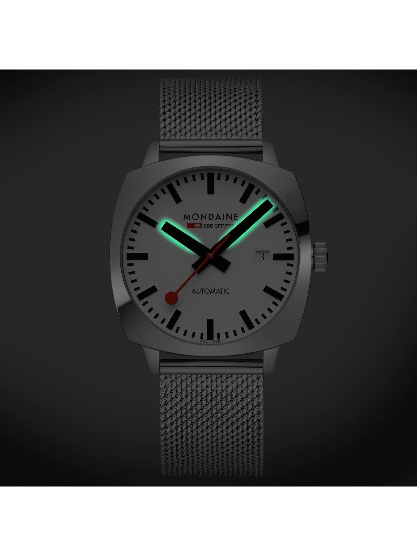 Image 5 of 8 of Mondaine Mens Cushion Automatic 39Mm, Stainless Steel - Silver
