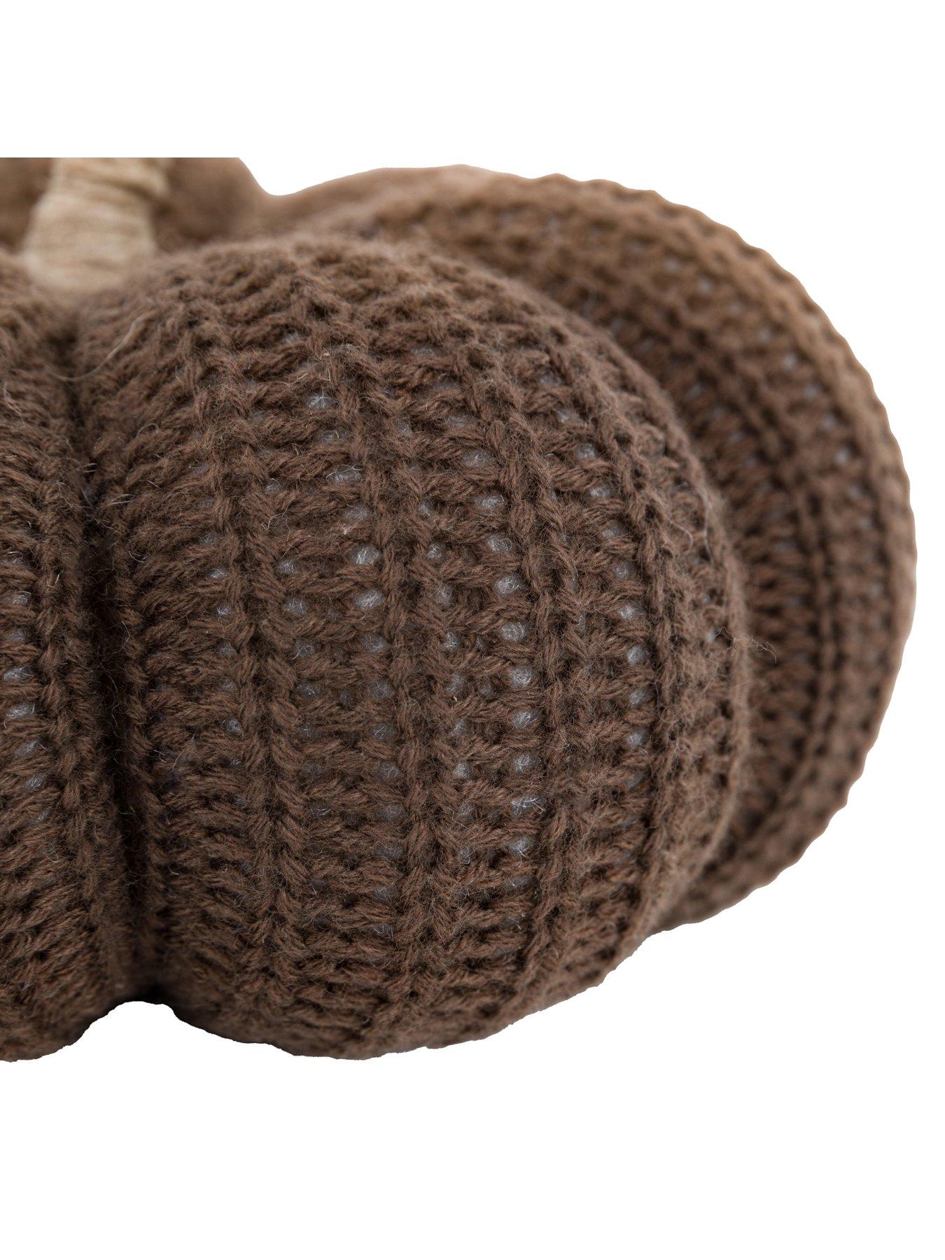 Image 5 of 7 of Gallery Direct Autumn Knitted Pumpkin Brown 170x80mm