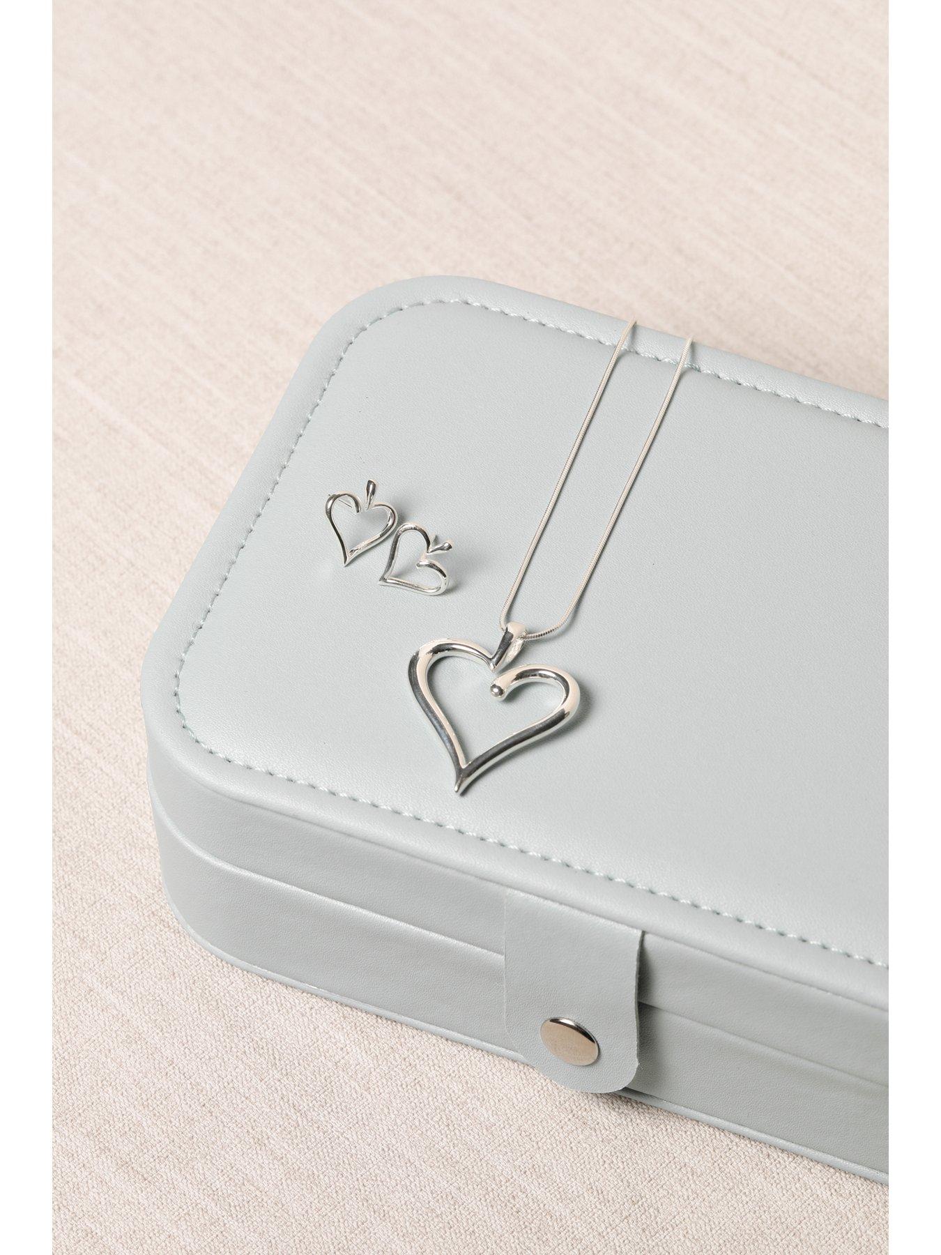 Image 5 of 6 of Simply Silver Sterling 925 Polished Open Heart Pendant - Gift Pouch - Silver