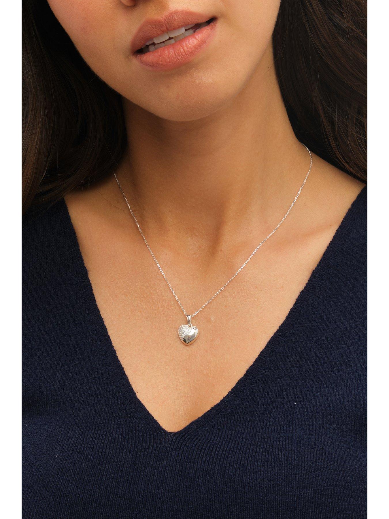 Image 2 of 6 of Simply Silver Sterling Silver 925 Polished And Micro Pave Pendant - Gift Pouch