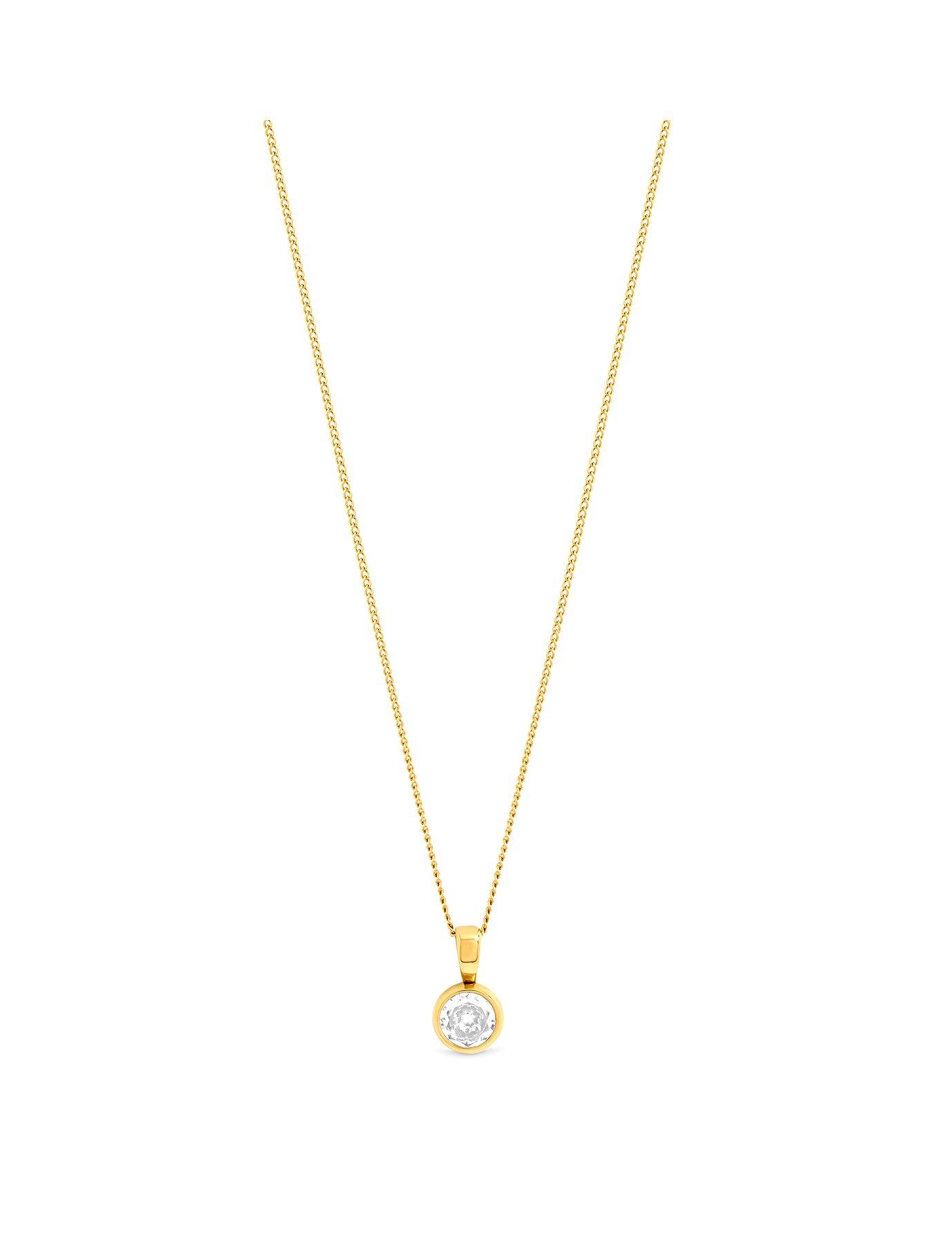 undefined Waterproof Gold Plated Crystal Besel Pendant