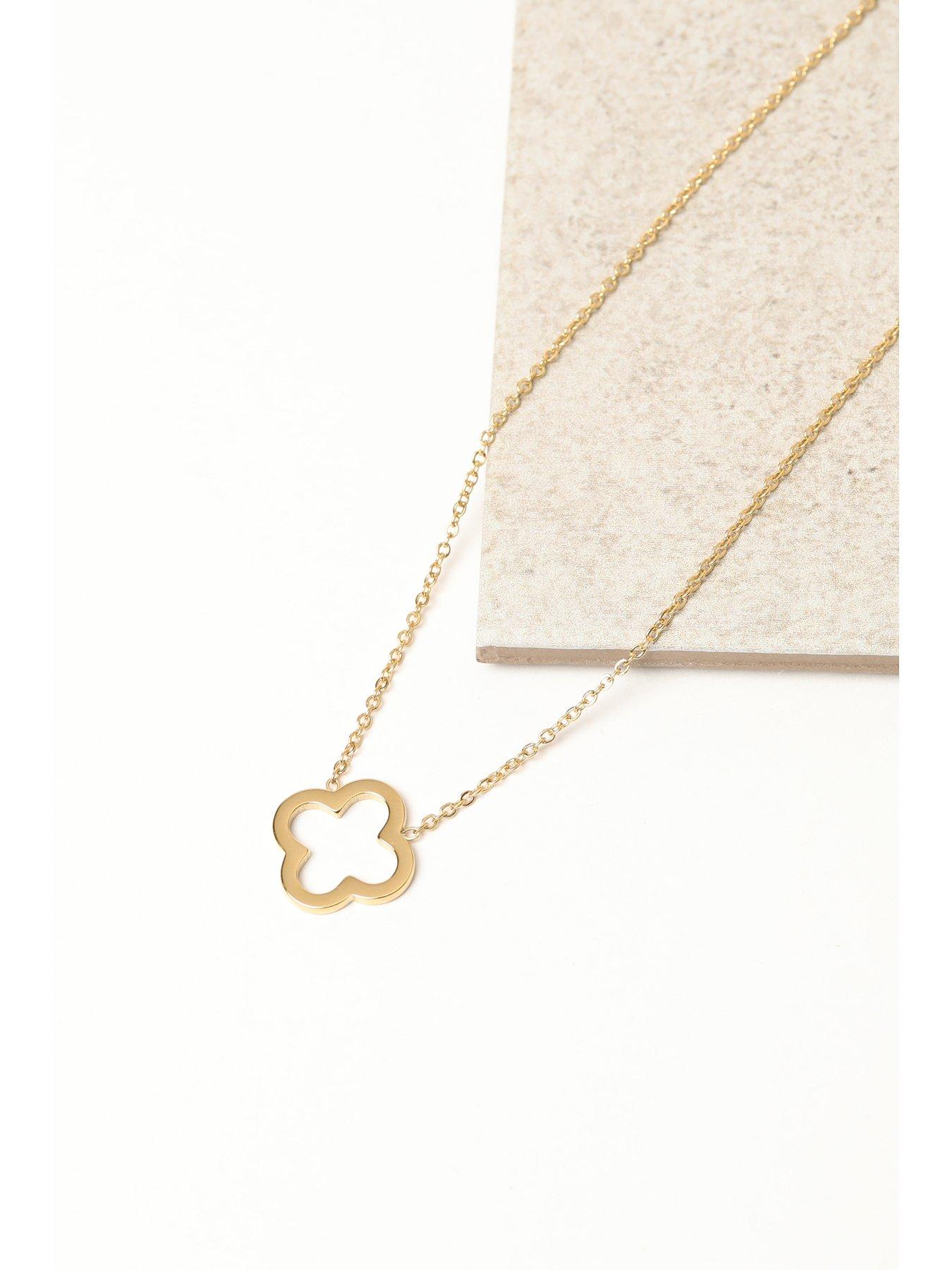 Image 3 of 5 of Jon Richard Waterproof Gold Plated Clover Pendant