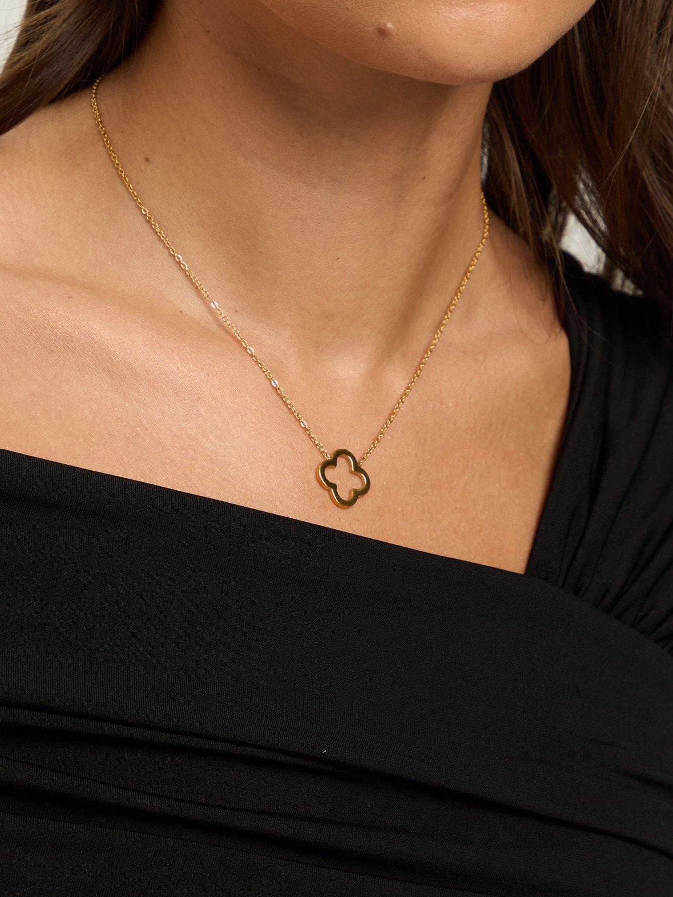 Image 4 of 5 of Jon Richard Waterproof Gold Plated Clover Pendant