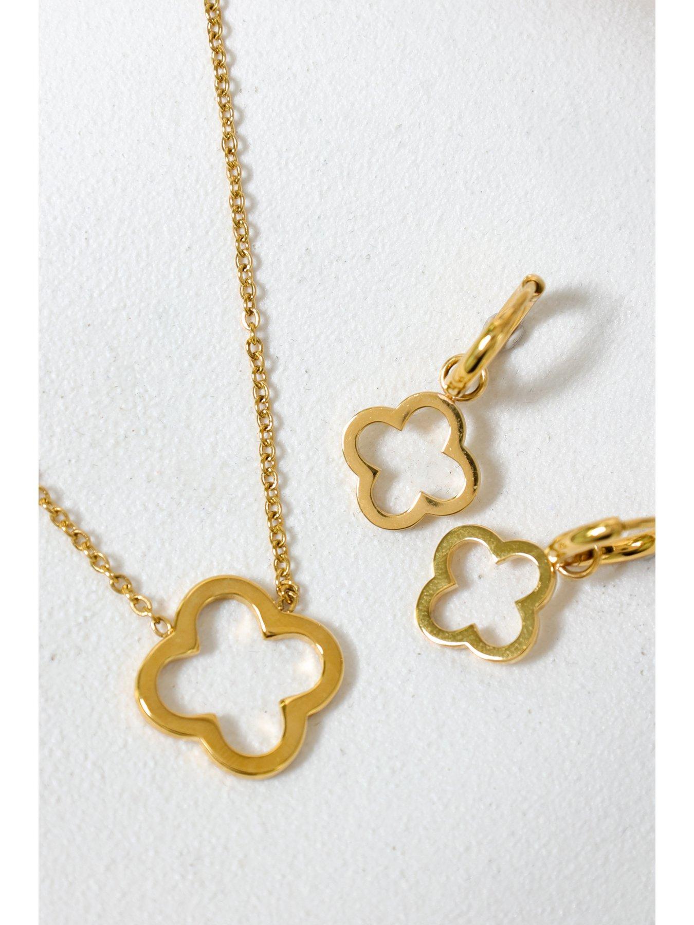 Image 5 of 5 of Jon Richard Waterproof Gold Plated Clover Pendant