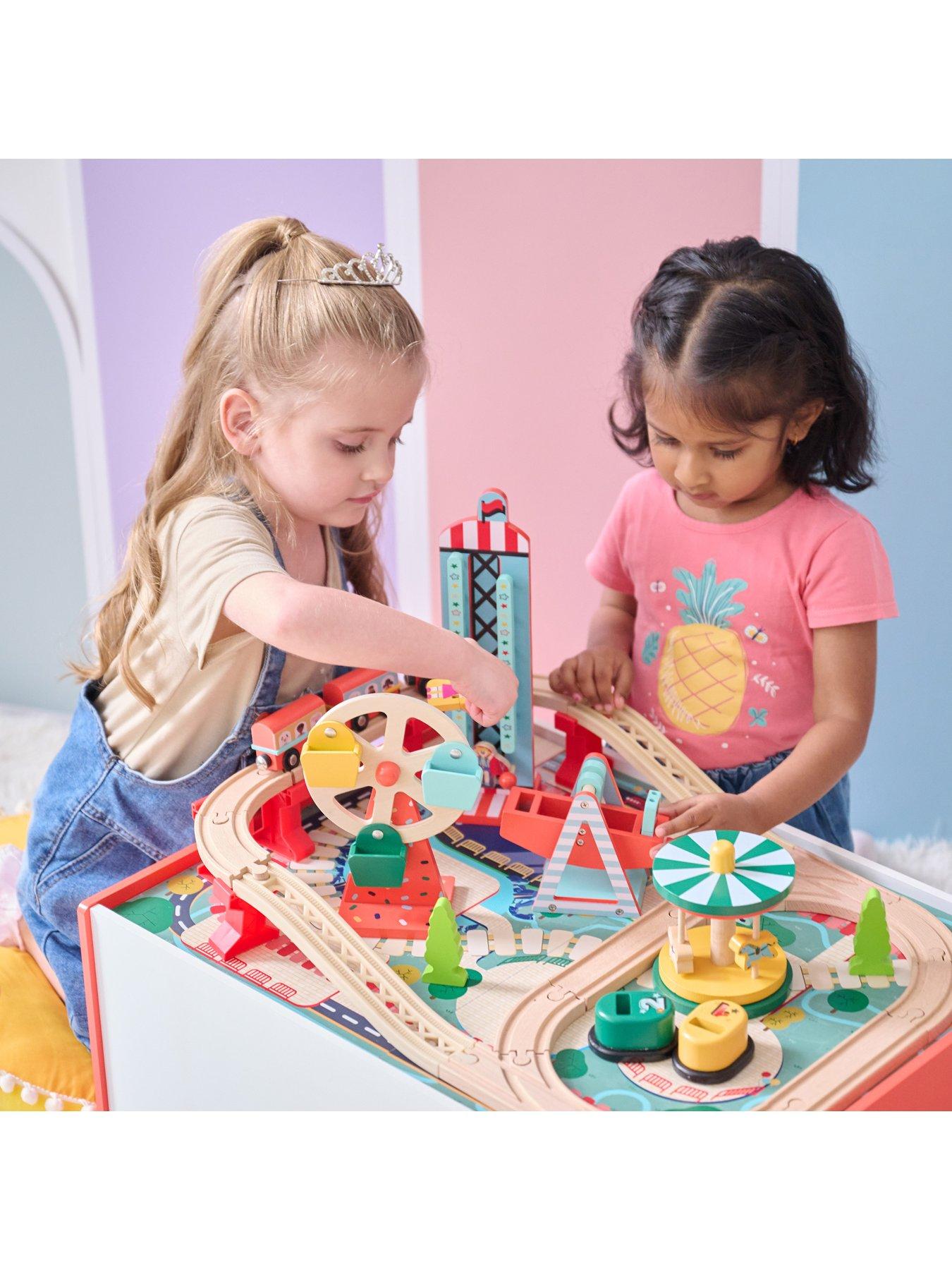 Image 3 of 7 of Teamson Kids Amusement Park Play Table, Train set, Multicolor