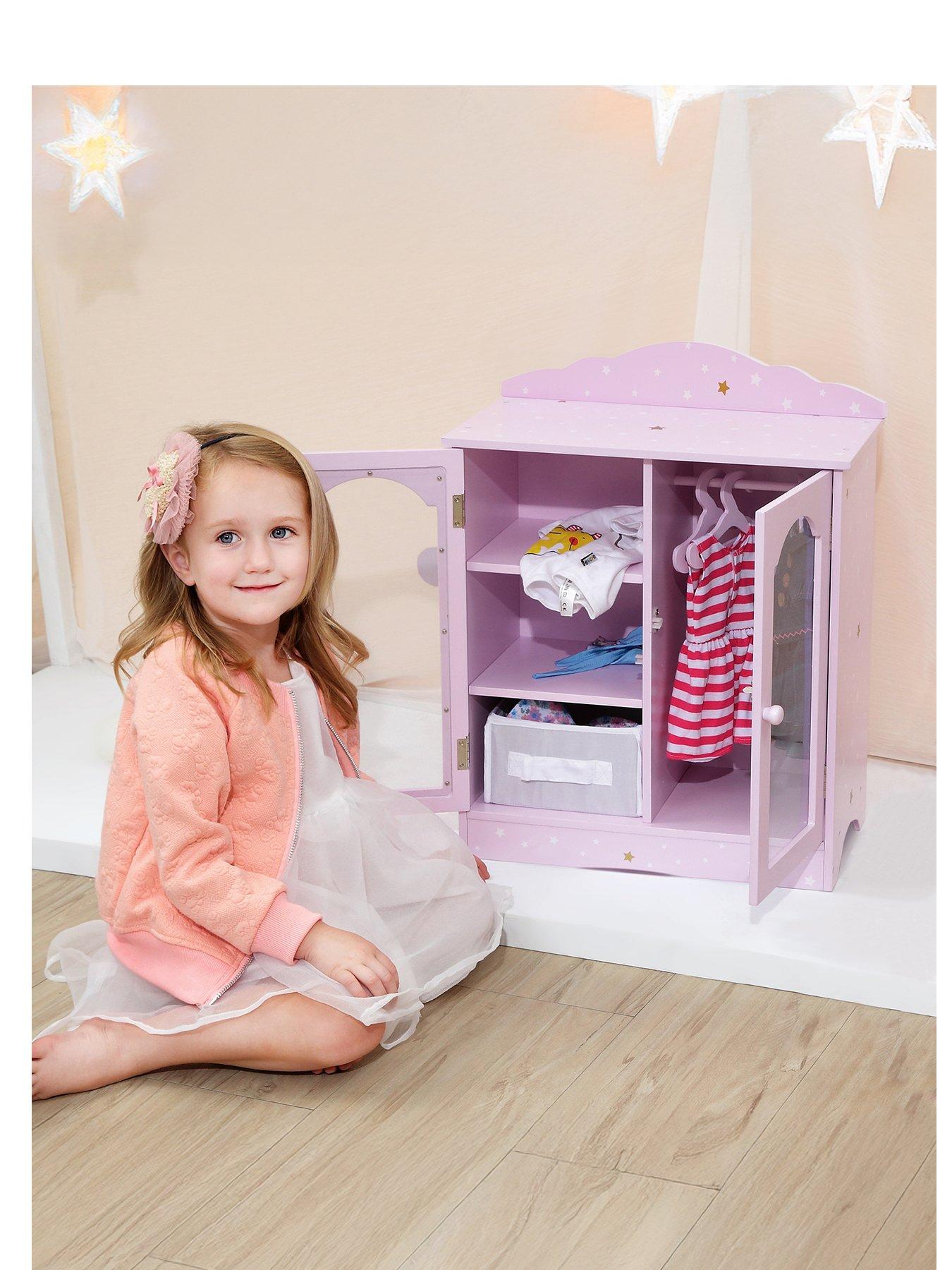 undefined Olivia's Little World - Twinkle Stars Princess 18" Doll Fancy Closet with 3 Hangers