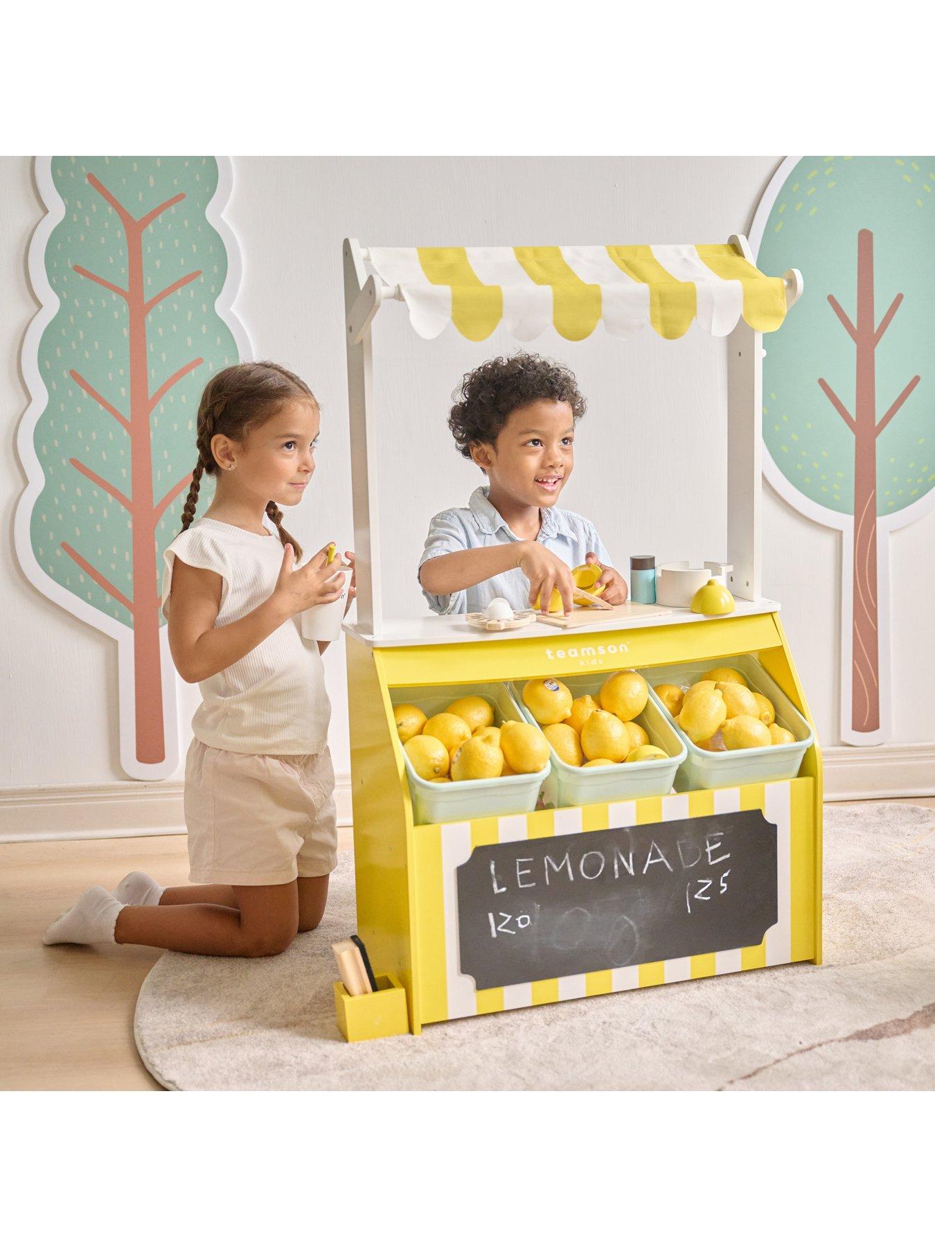 Image 3 of 8 of Teamson Kids Sunny Citrus Lemonade Stand, Yellow