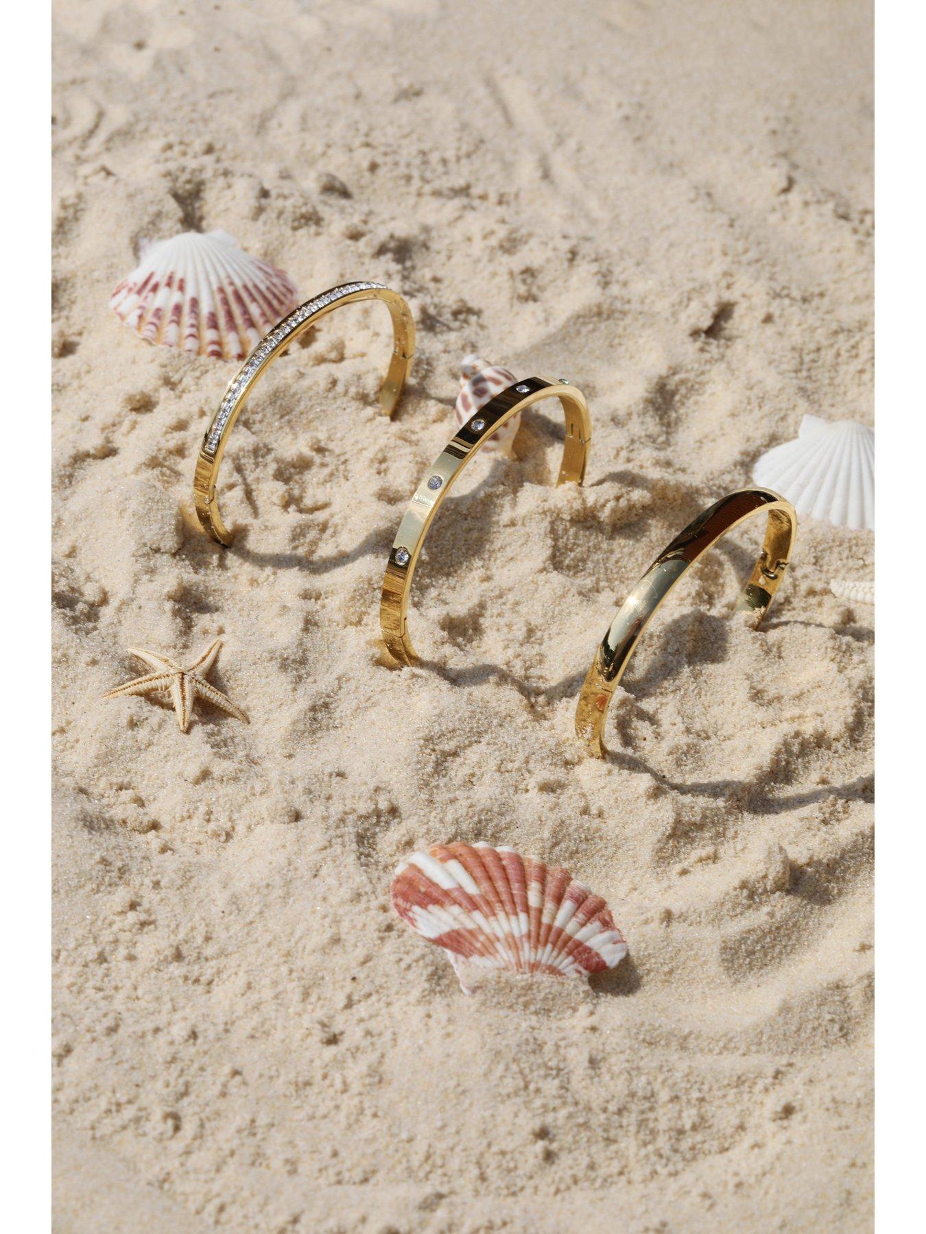 Image 3 of 5 of Jon Richard Waterproof Gold Plated Crystal Polished Bangle