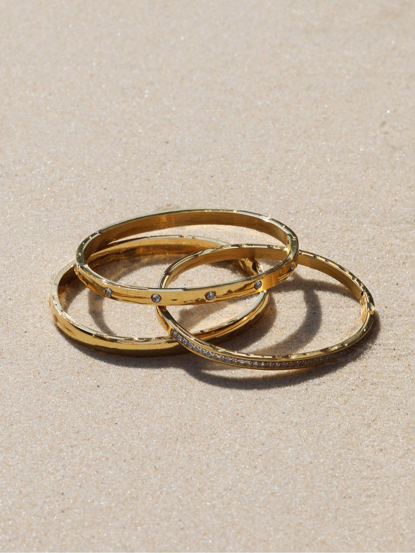 Image 3 of 4 of Jon Richard Waterproof Gold Plated Crystal Row Bangle