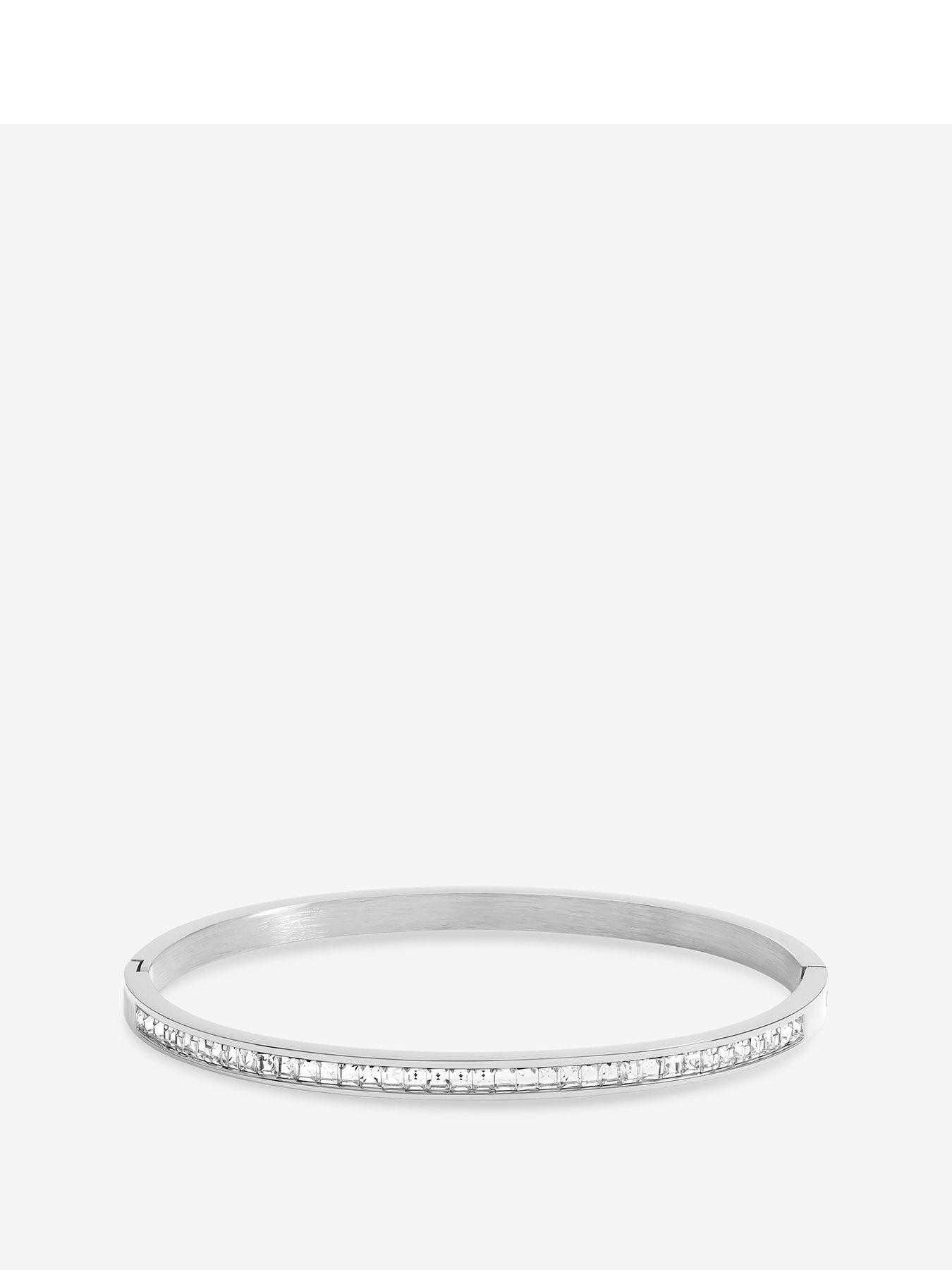 Image 1 of 4 of Jon Richard Waterproof Platinum Plated Crystal Row Bangle