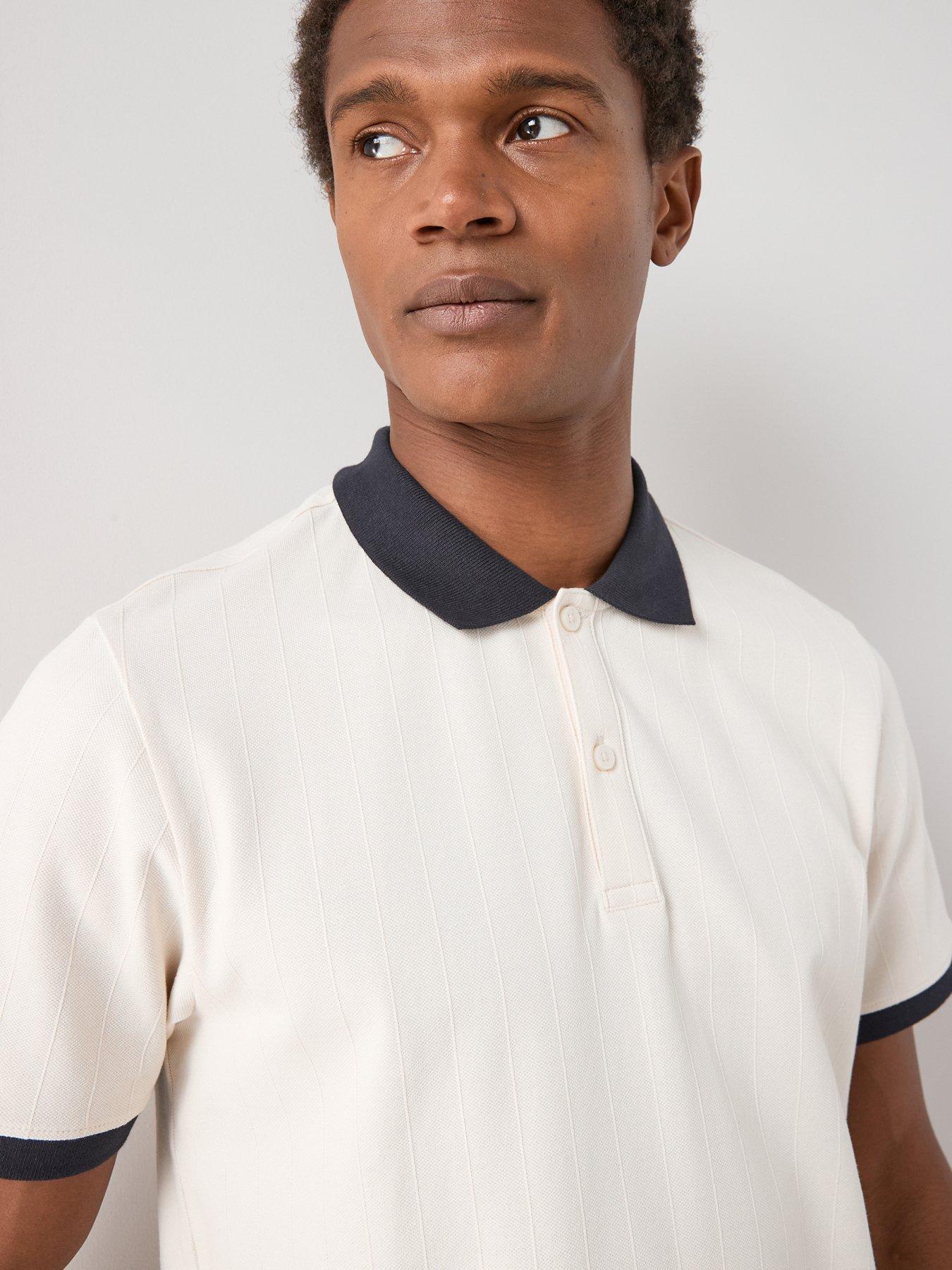 the-very-collection-pure-cotton-contrast-collar-tipped-button-up-polo-cream
