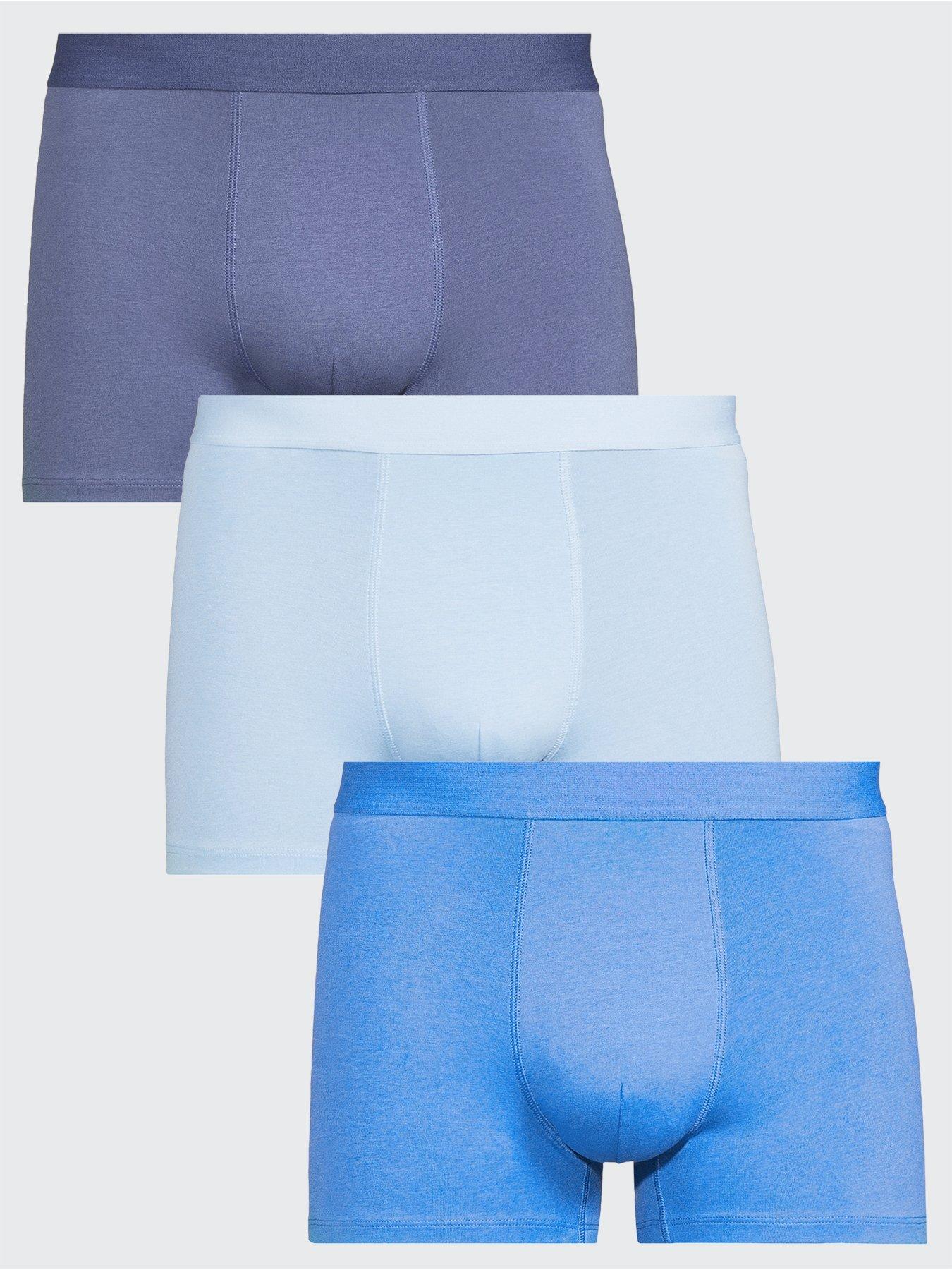 The Very Collection 3 Pack Cotton Rich Trunks - Blue