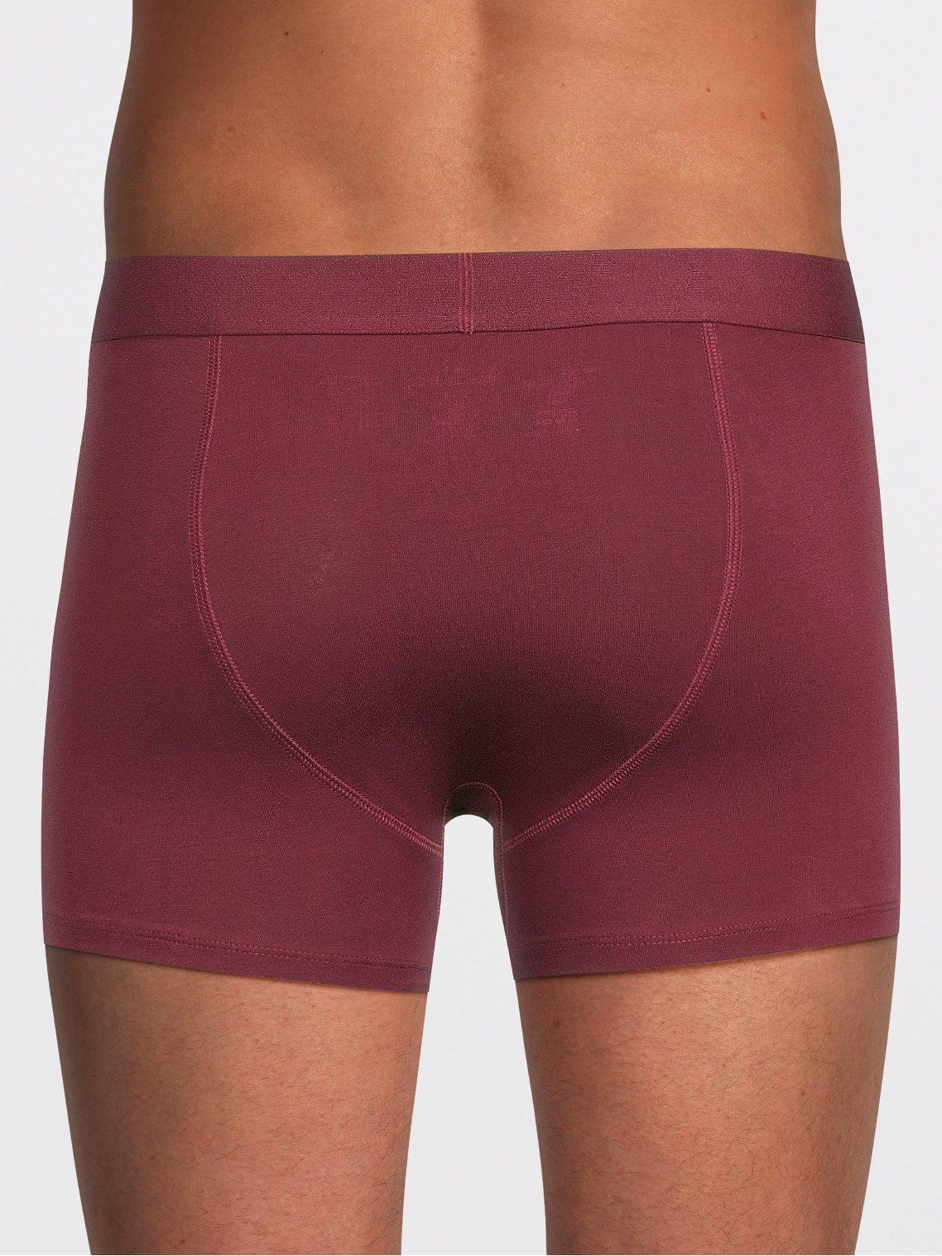 Image 3 of 3 of The Very Collection 3 Pack Striped Trunks - Burgundy/Navy