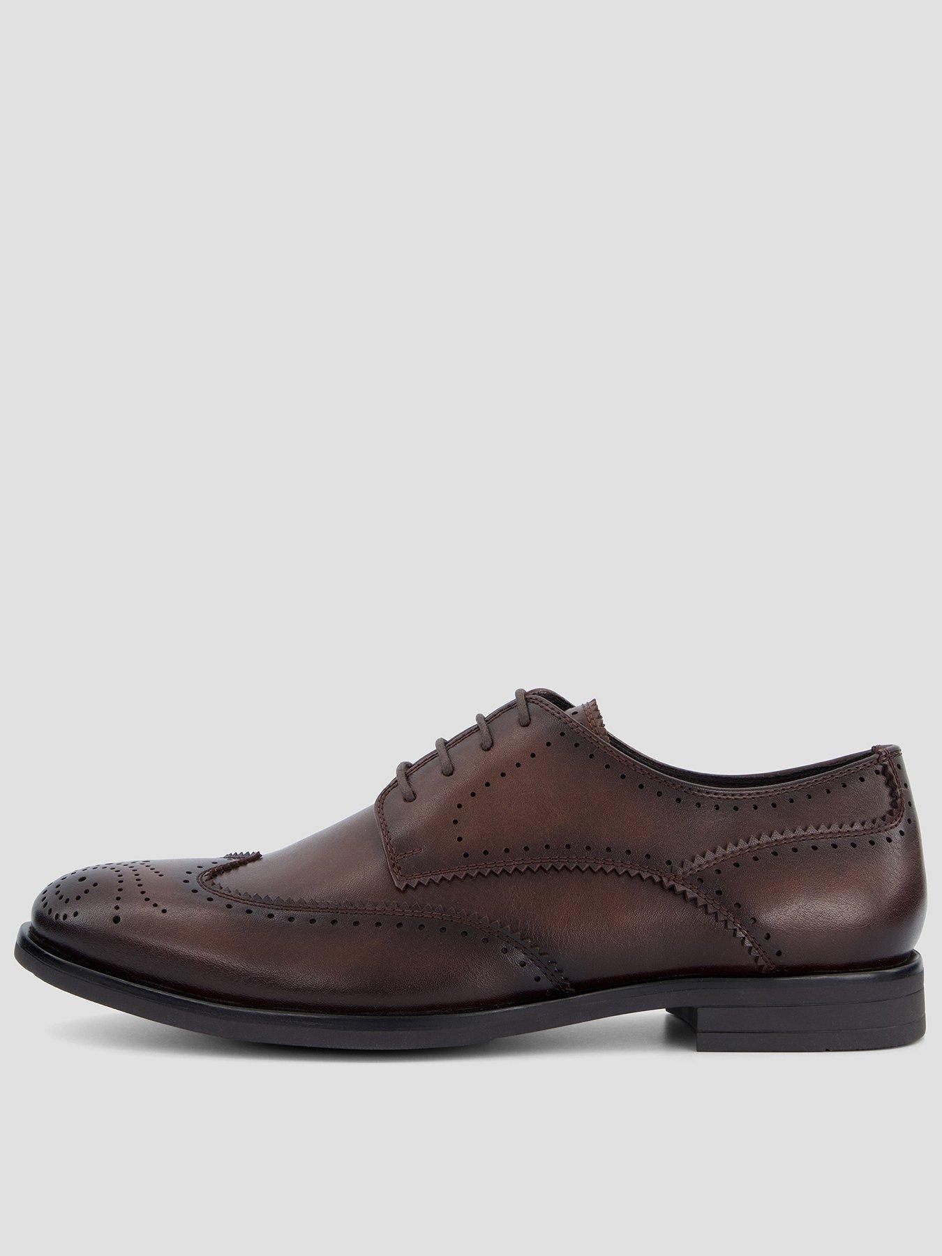 Image 1 of 7 of The Very Collection Formal Lace Up Brogue Shoes&nbsp;- Brown