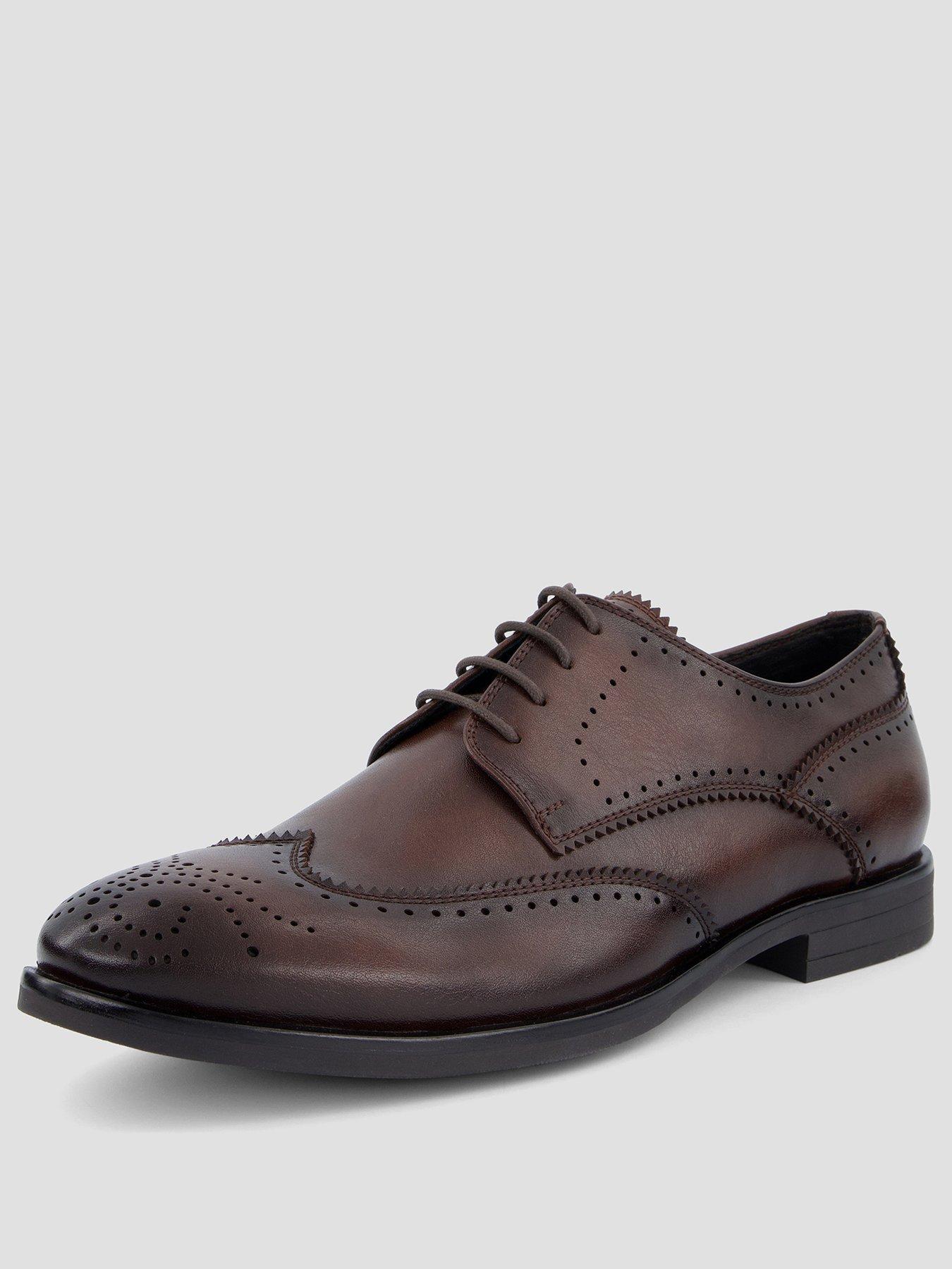 Image 2 of 7 of The Very Collection Formal Lace Up Brogue Shoes&nbsp;- Brown